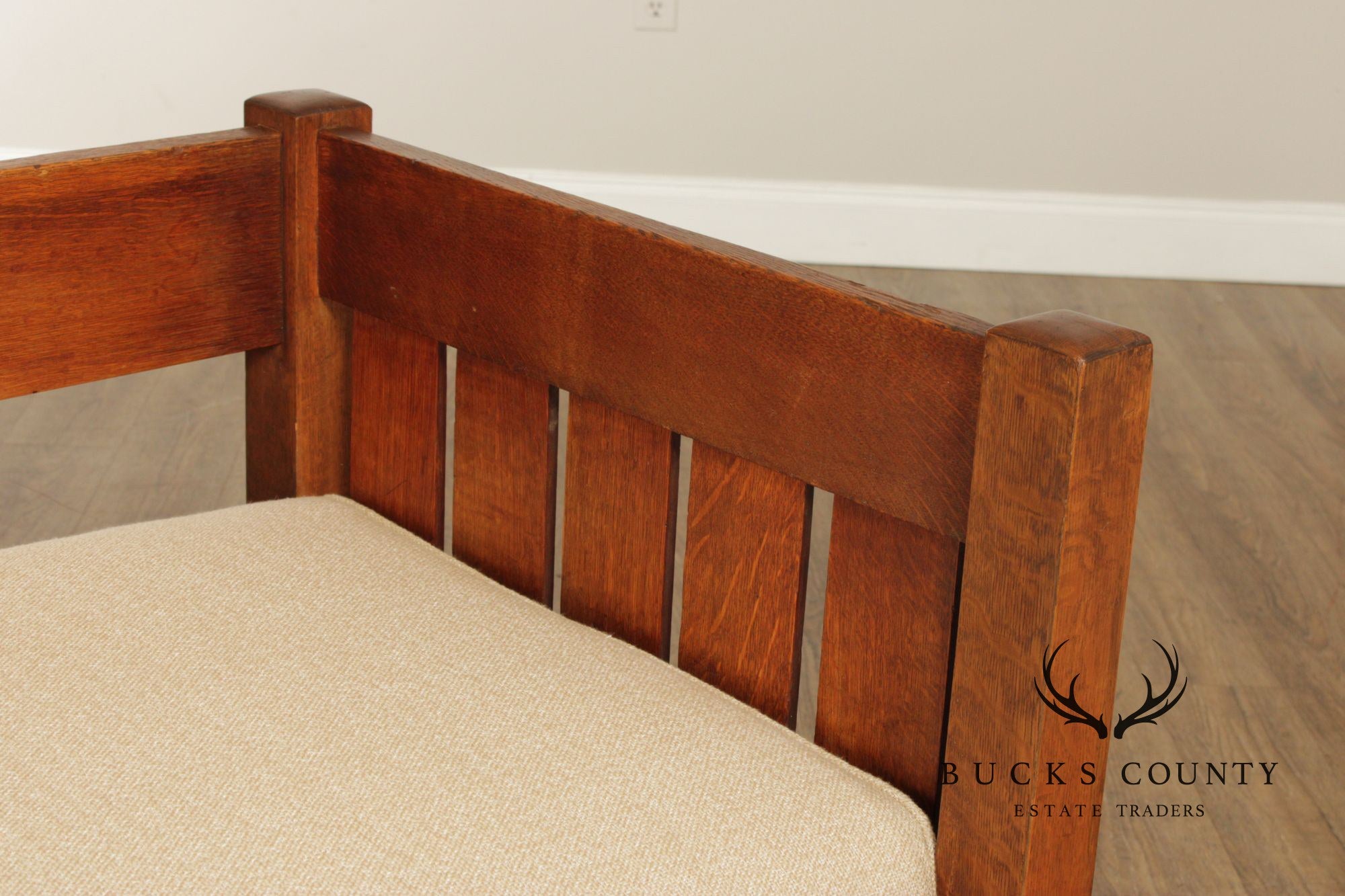 Gustav Stickley Mission Oak Even Arm Settle Sofa