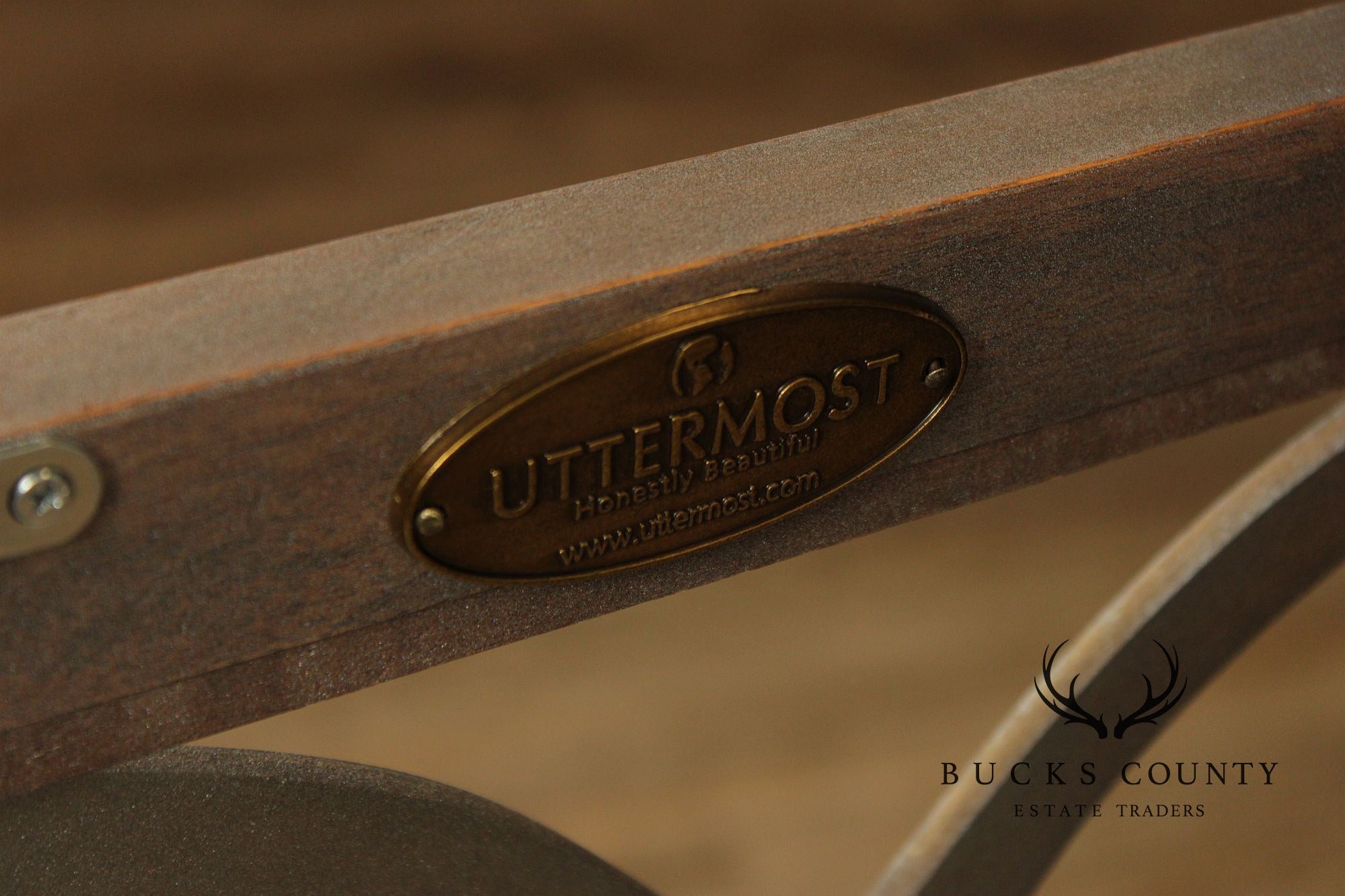 Uttermost Transitional Style  Narrow Four Door Glass Front Cabinet