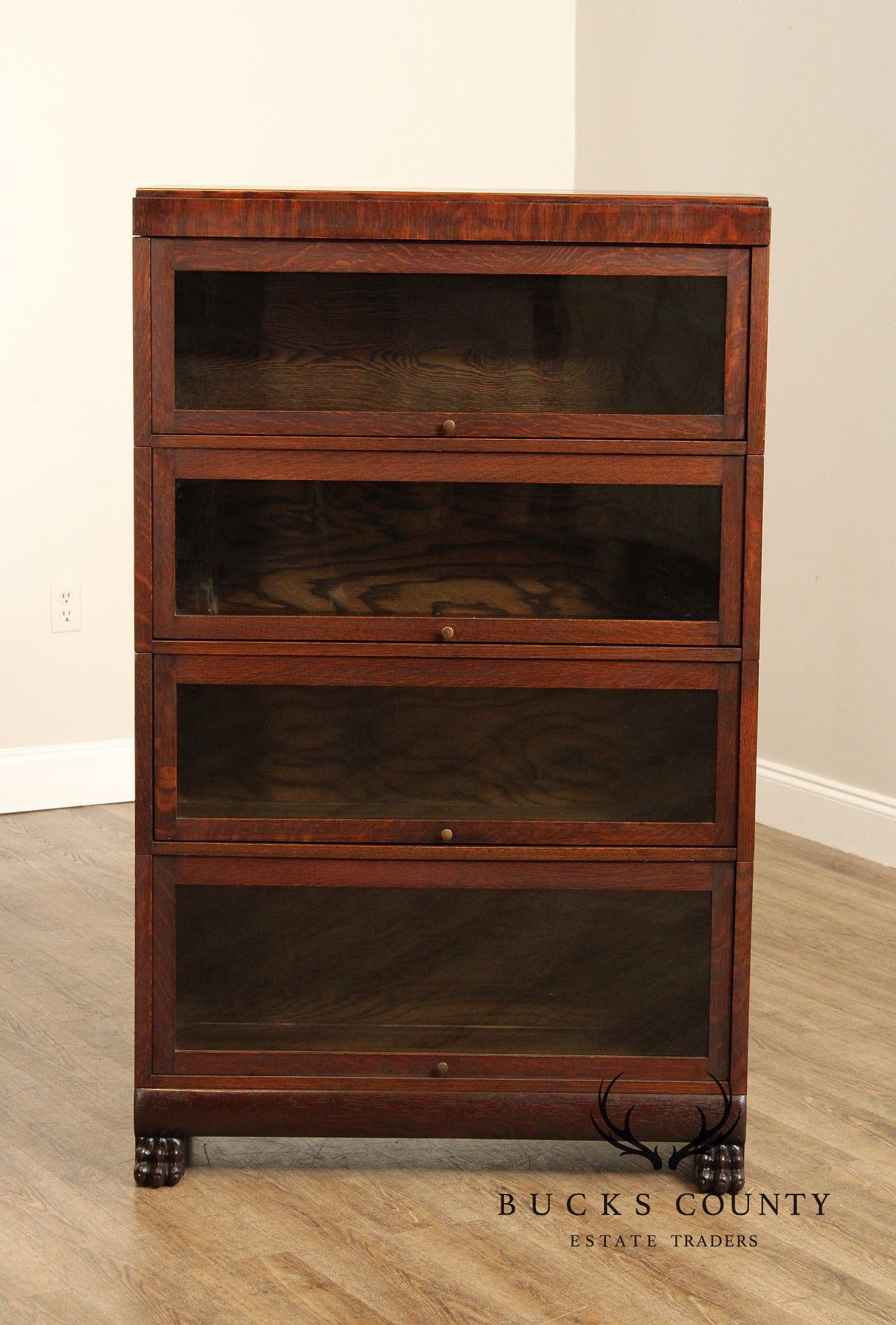 Antique Oak Four-Stack Barrister Bookcase