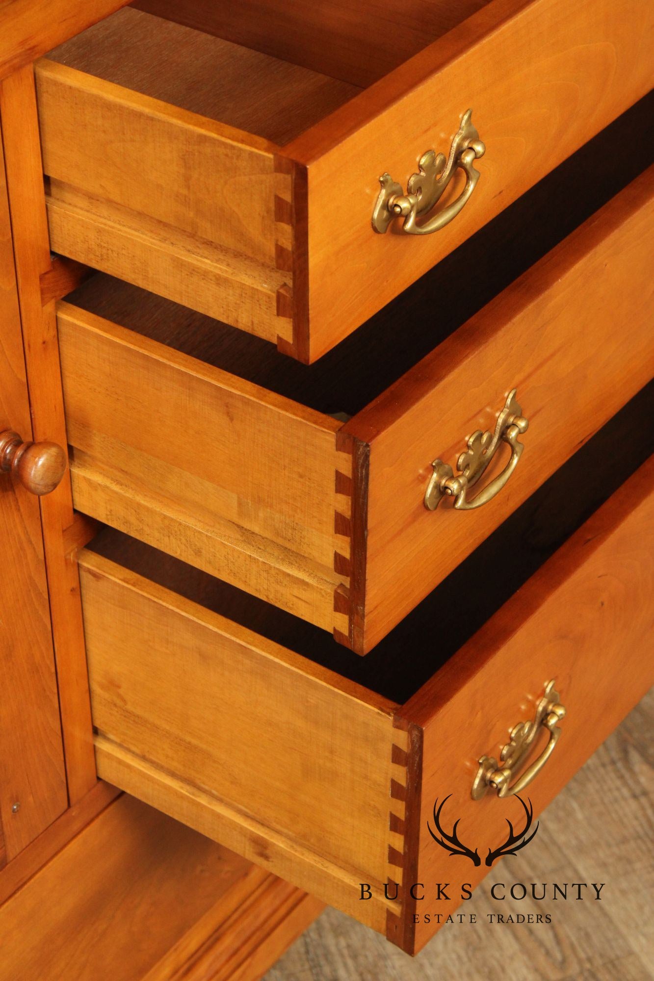 Stickley Chippendale Style Vintage Cherry Two-Piece China Cabinet