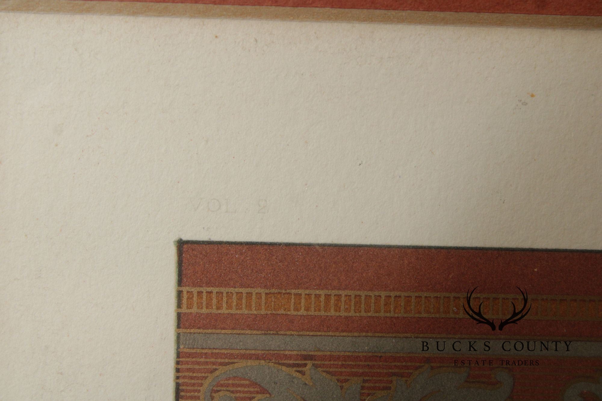 Framed Lithograph of Victorian Wallpaper Borders