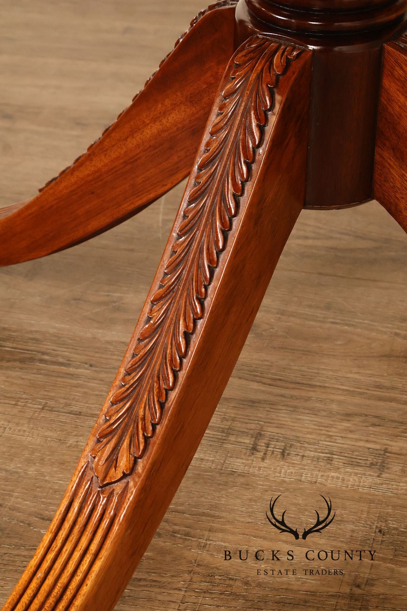 Duncan Phyfe Style Mahogany Round Breakfast Table With Brass Claw Feet