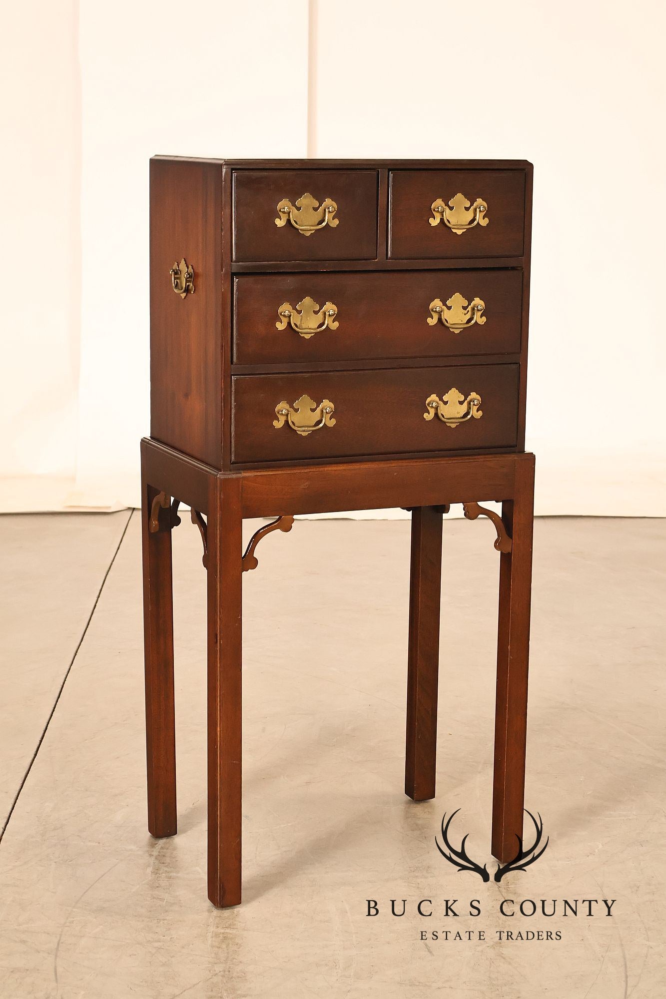 Madison Square Chippendale Style Mahogany Silver Chest On Stand