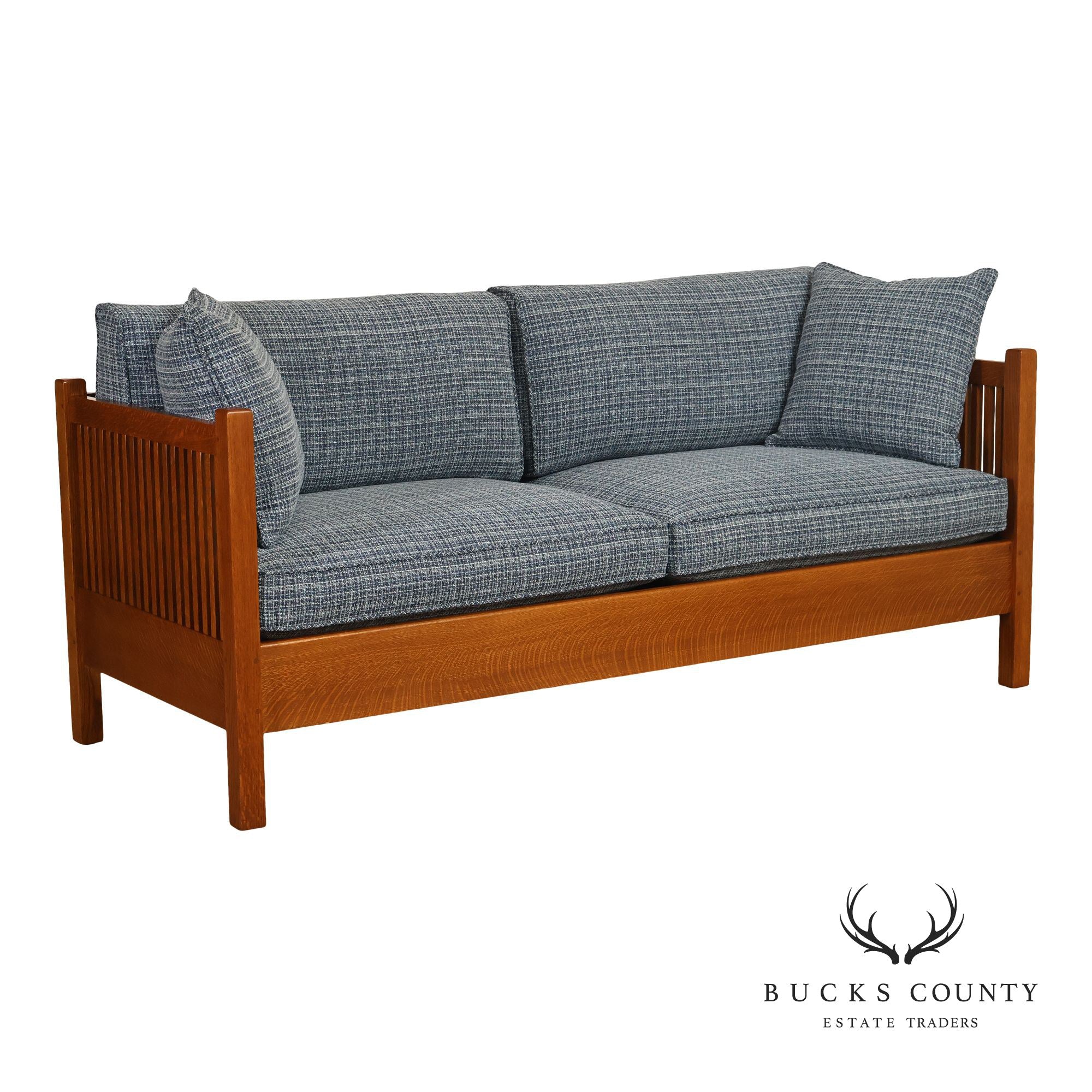 Stickley Mission Collection Oak Spindle Sofa