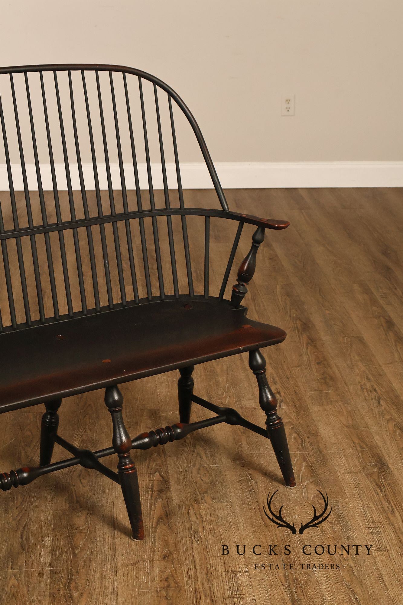 Custom Quality Black Painted Windsor Settee