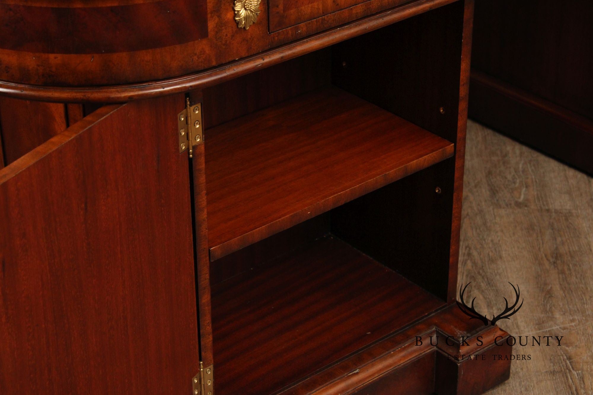 Maitland Smith Carved Mahogany Leather Top Executive Partner's Desk