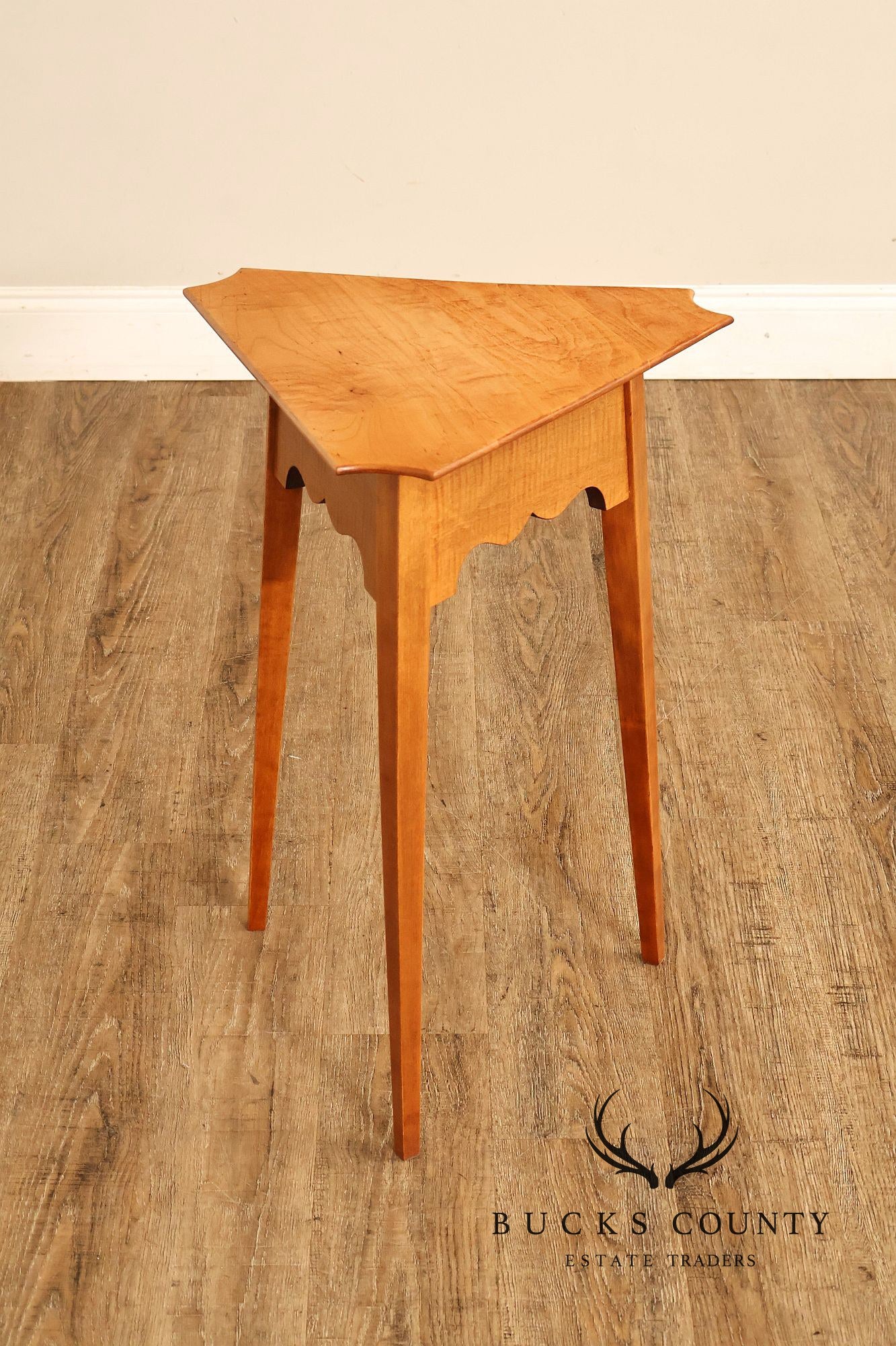 River Bend Ltd. Tiger Maple Triangular Side Table