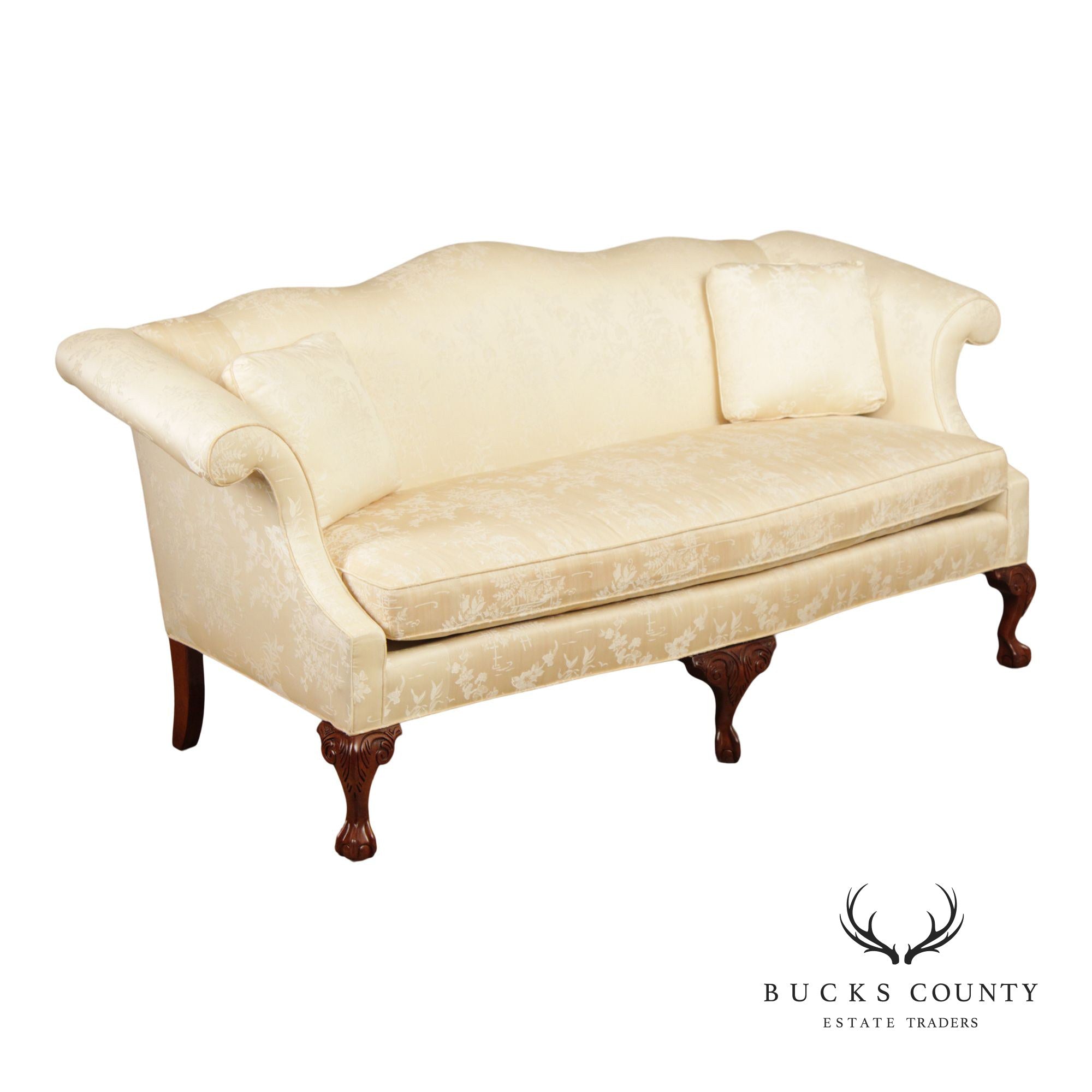 Broyhill Chippendale Style Ball and Claw Foot Sofa