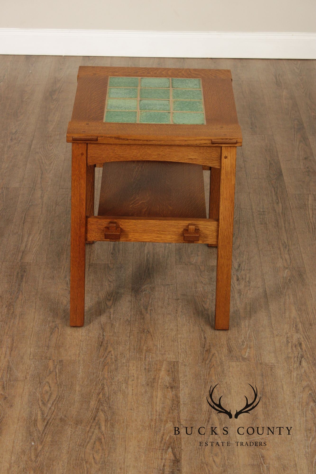 Stickley Mission Collection Oak Tile Top End Table