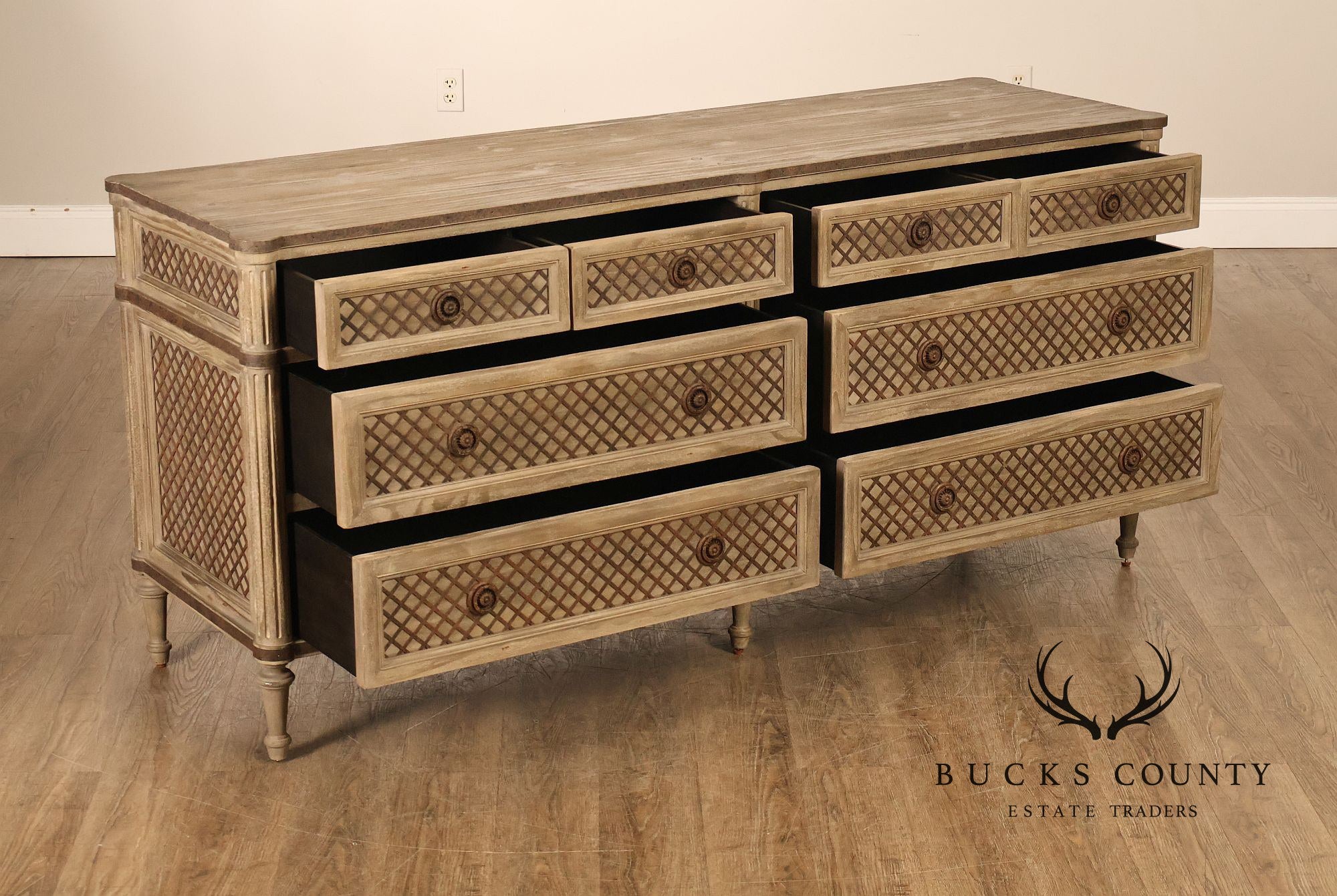 Restoration Hardware Treillage Collection Louis XVI Style  Latticework Double Dresser