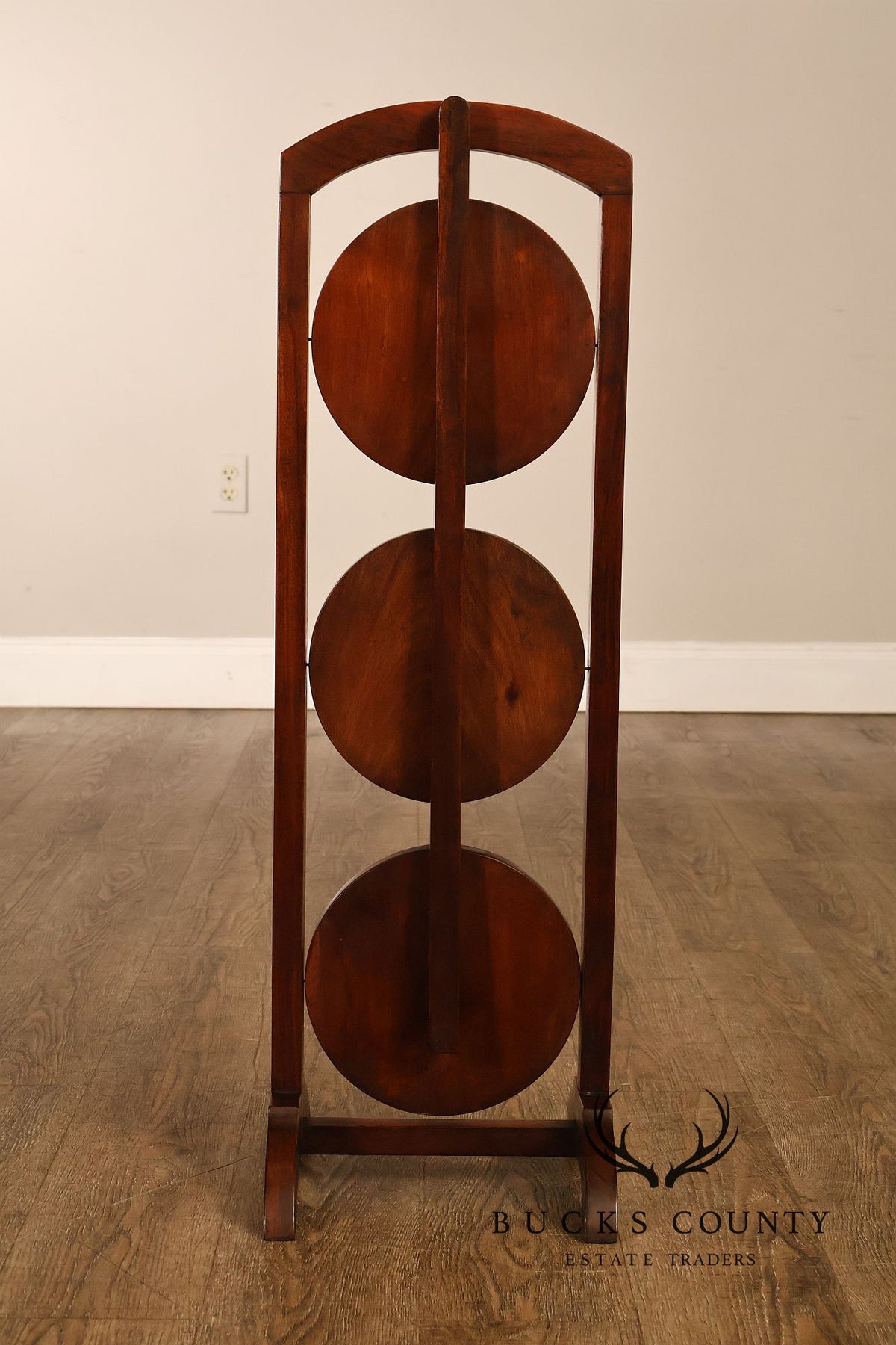 Mahogany Three Tier Collapsible Dumbwaiter Stand