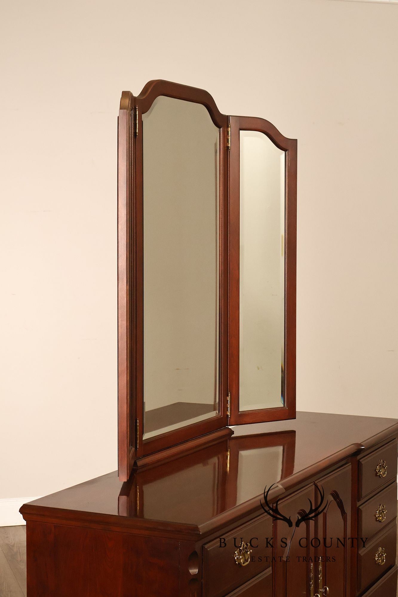 Pennsylvania House Chippendale Style Cherry Long Dresser with Mirror