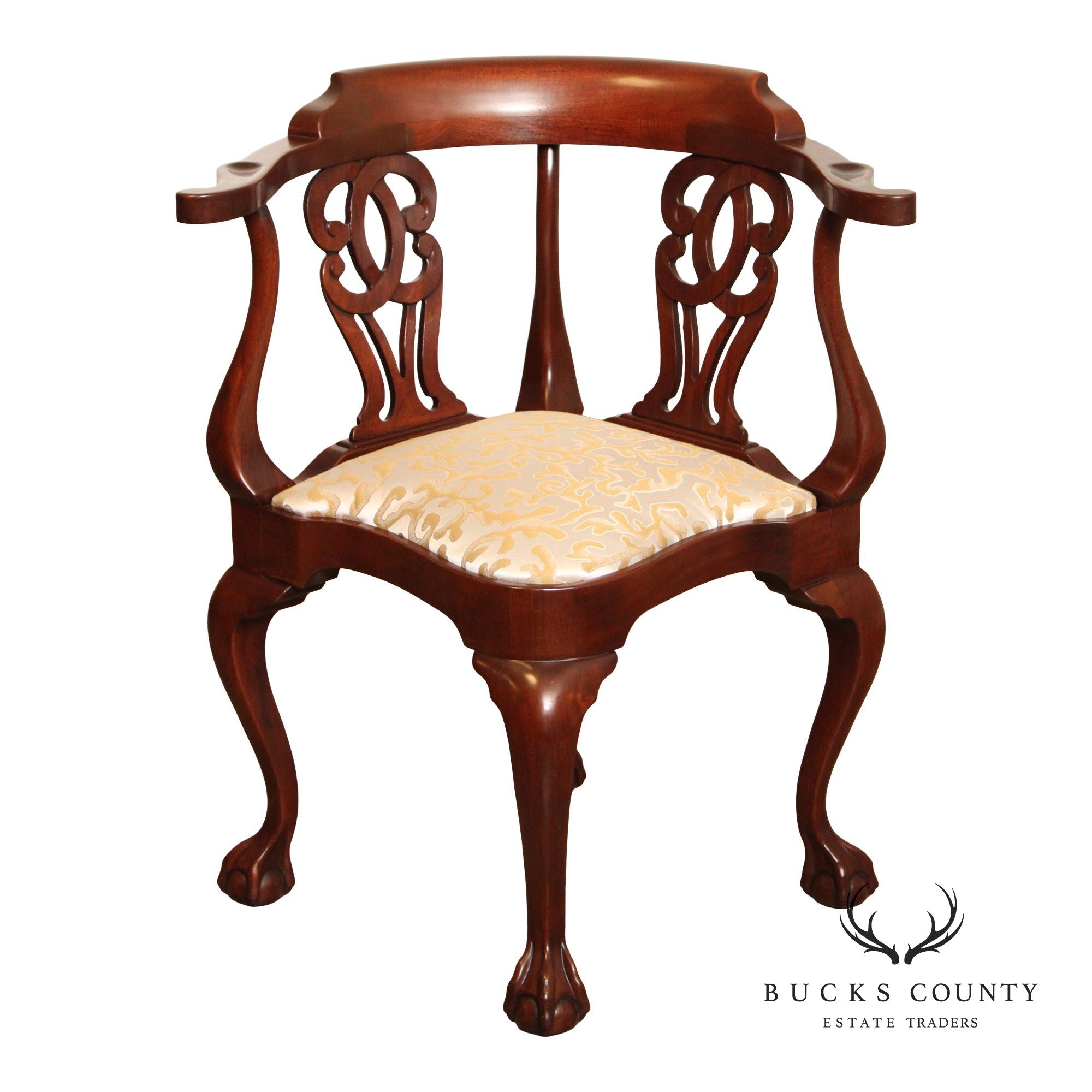 Hickory Chair Chippendale Style Mahogany Corner Chair