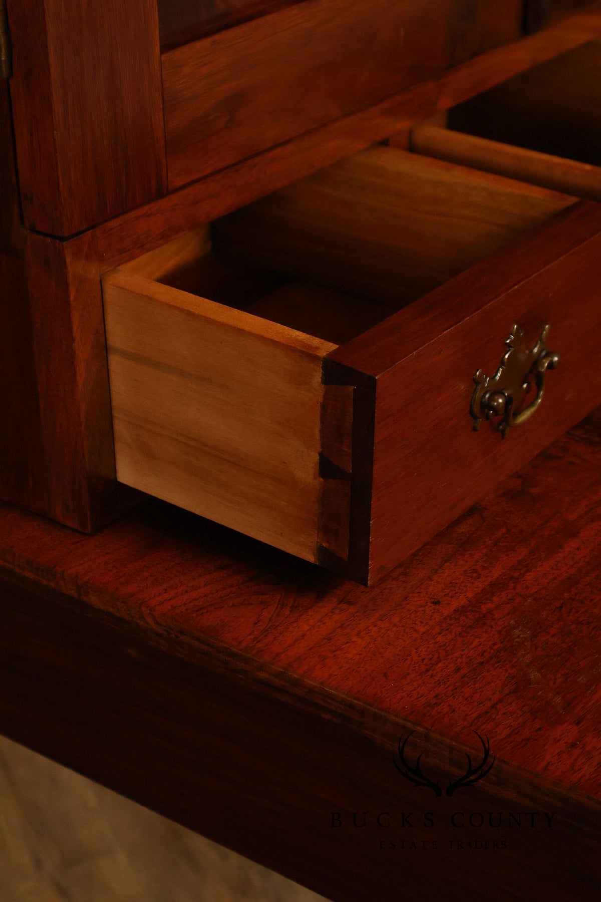 Antique Walnut Two-Part Writing Desk With Cubbyhole Organizer