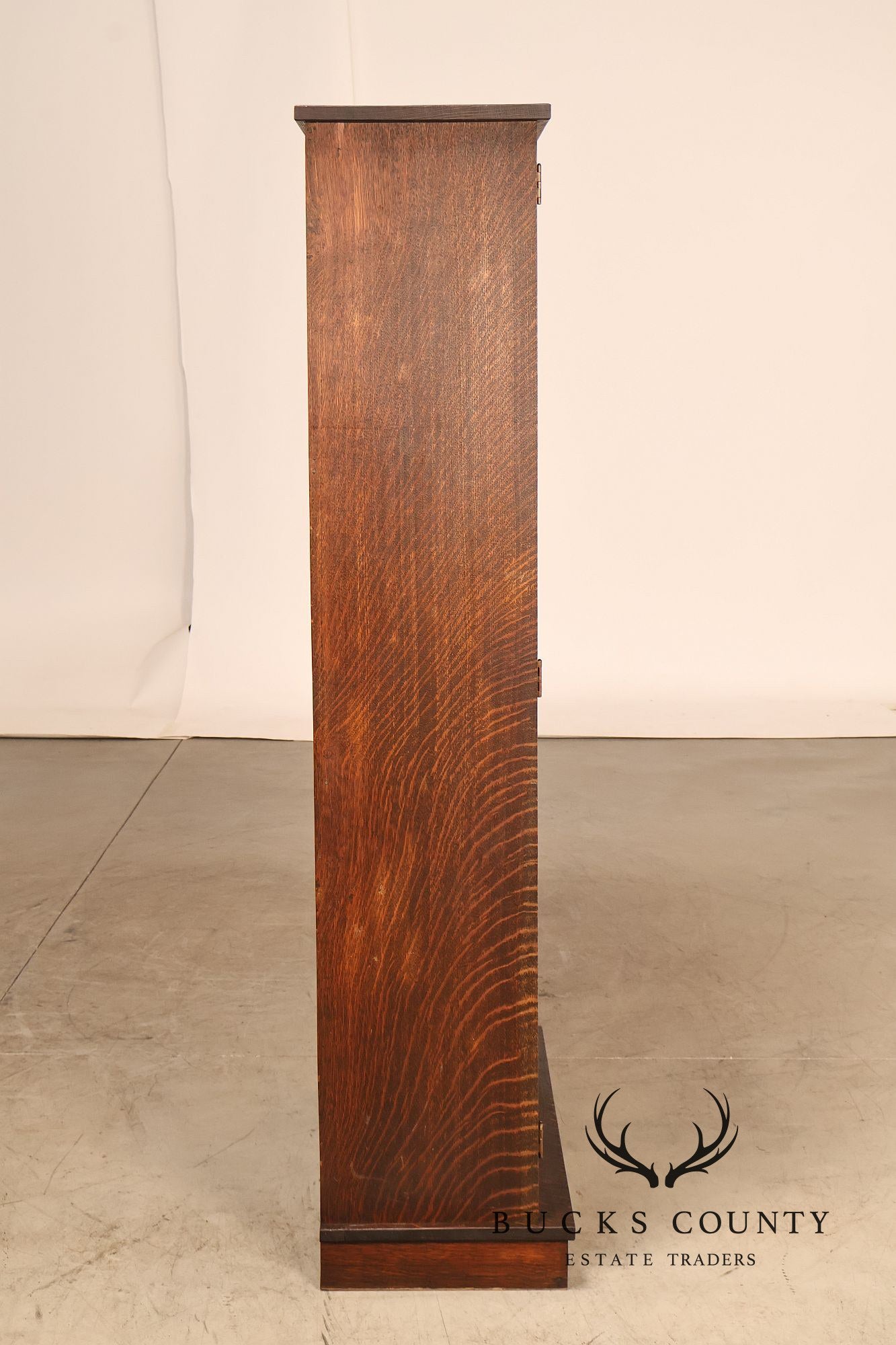 Antique Arts And Crafts Oak Two-Door Gun Cabinet