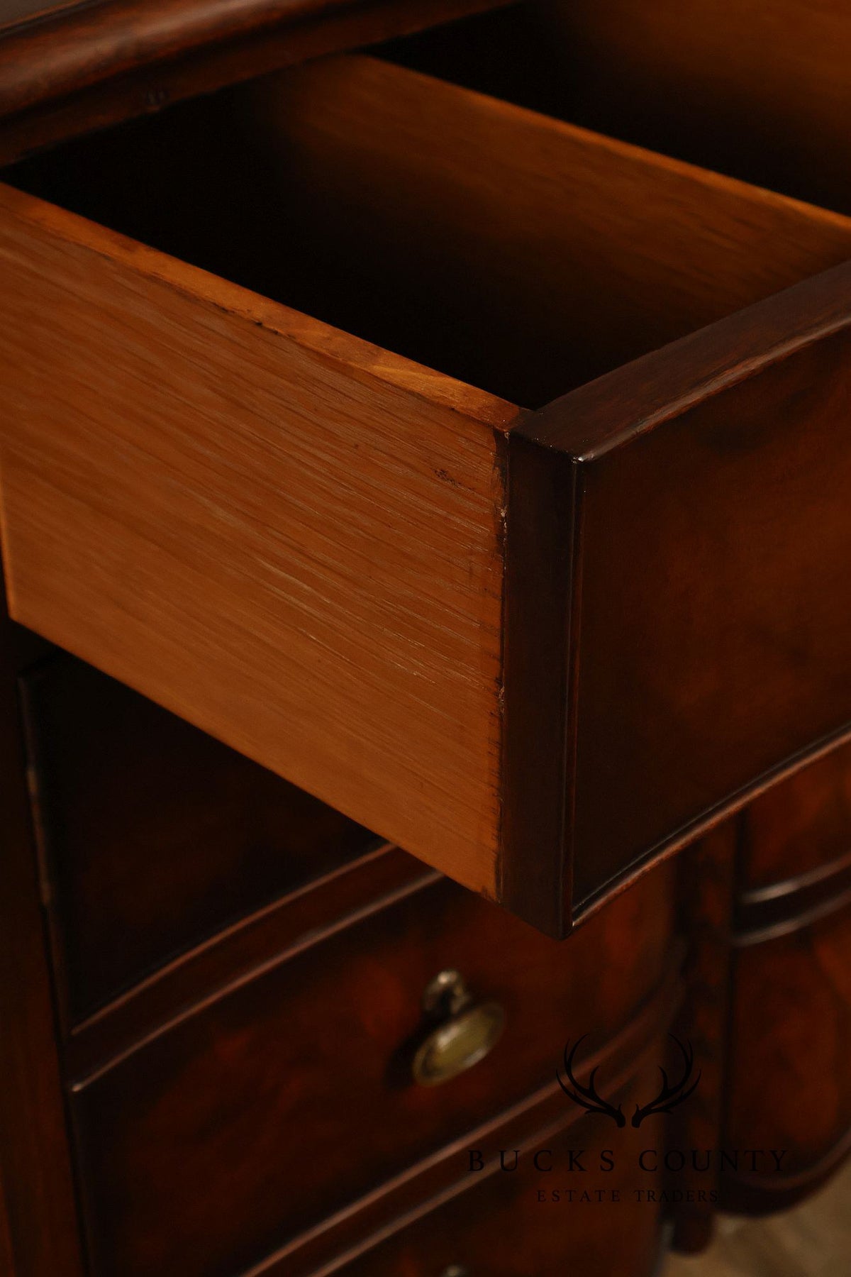 Traditional Mahogany Pair Of  Bow Front Two Drawer And Two Door Cabinets