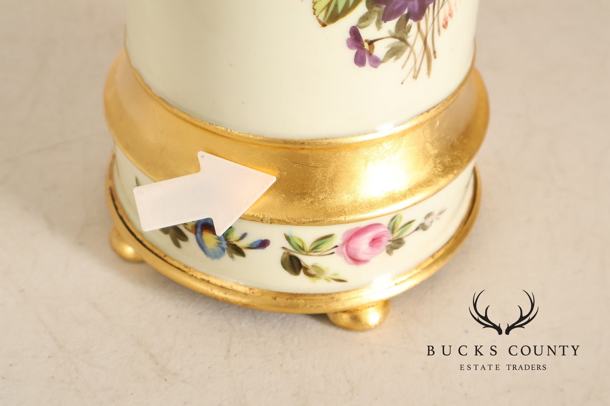 Hand Painted Floral Porcelain Table Lamp