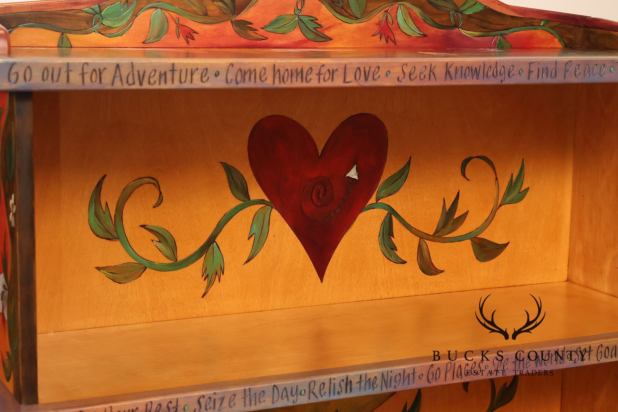Sticks Artisan Hand Painted Open Bookcase