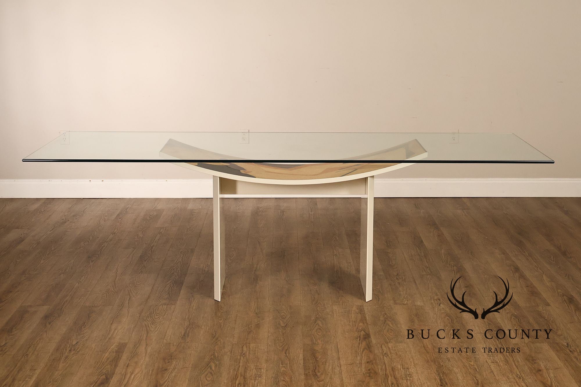 Constantini Pietro Glass Top Sculptural Dining Table