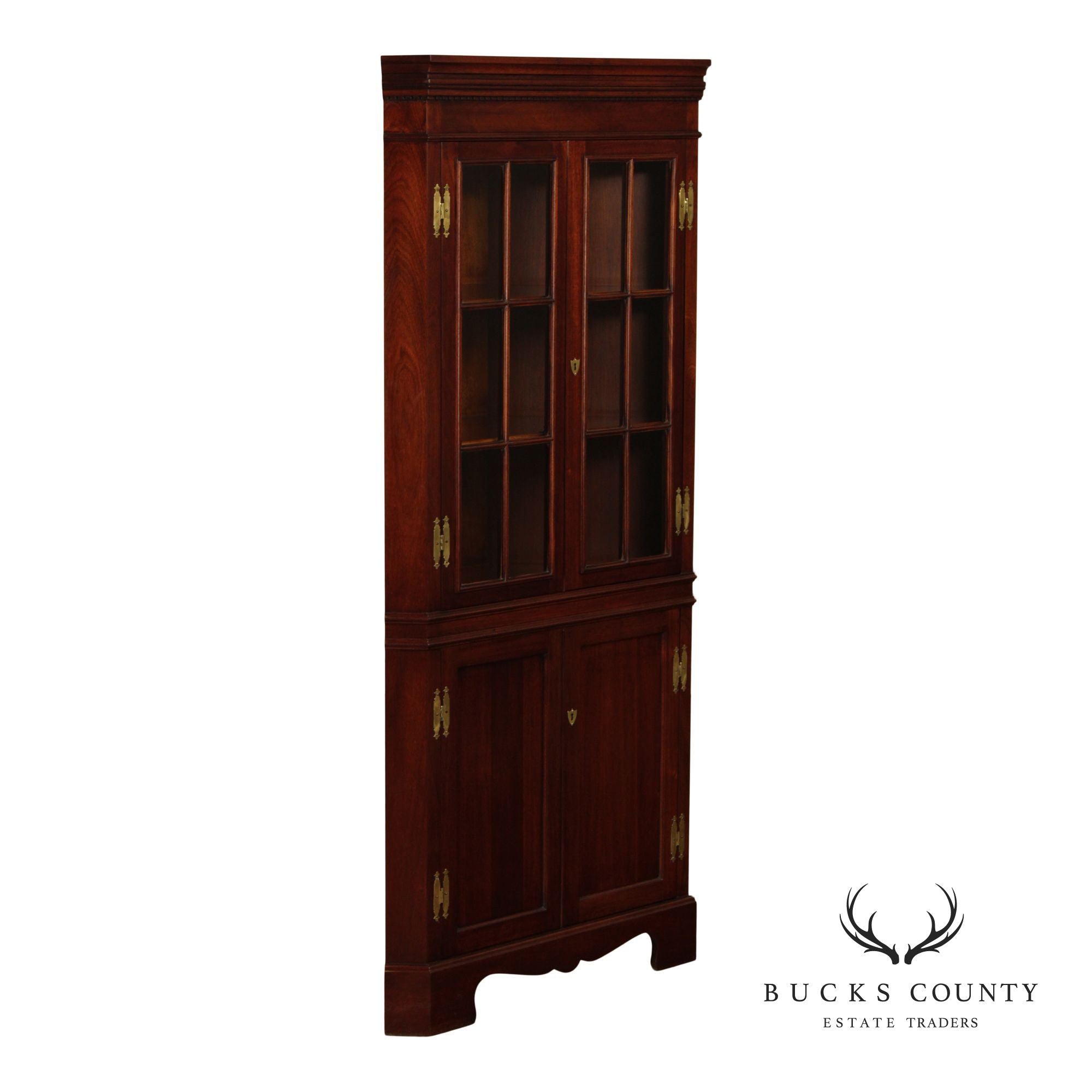 Craftique Chippendale Style Mahogany Corner Cabinet