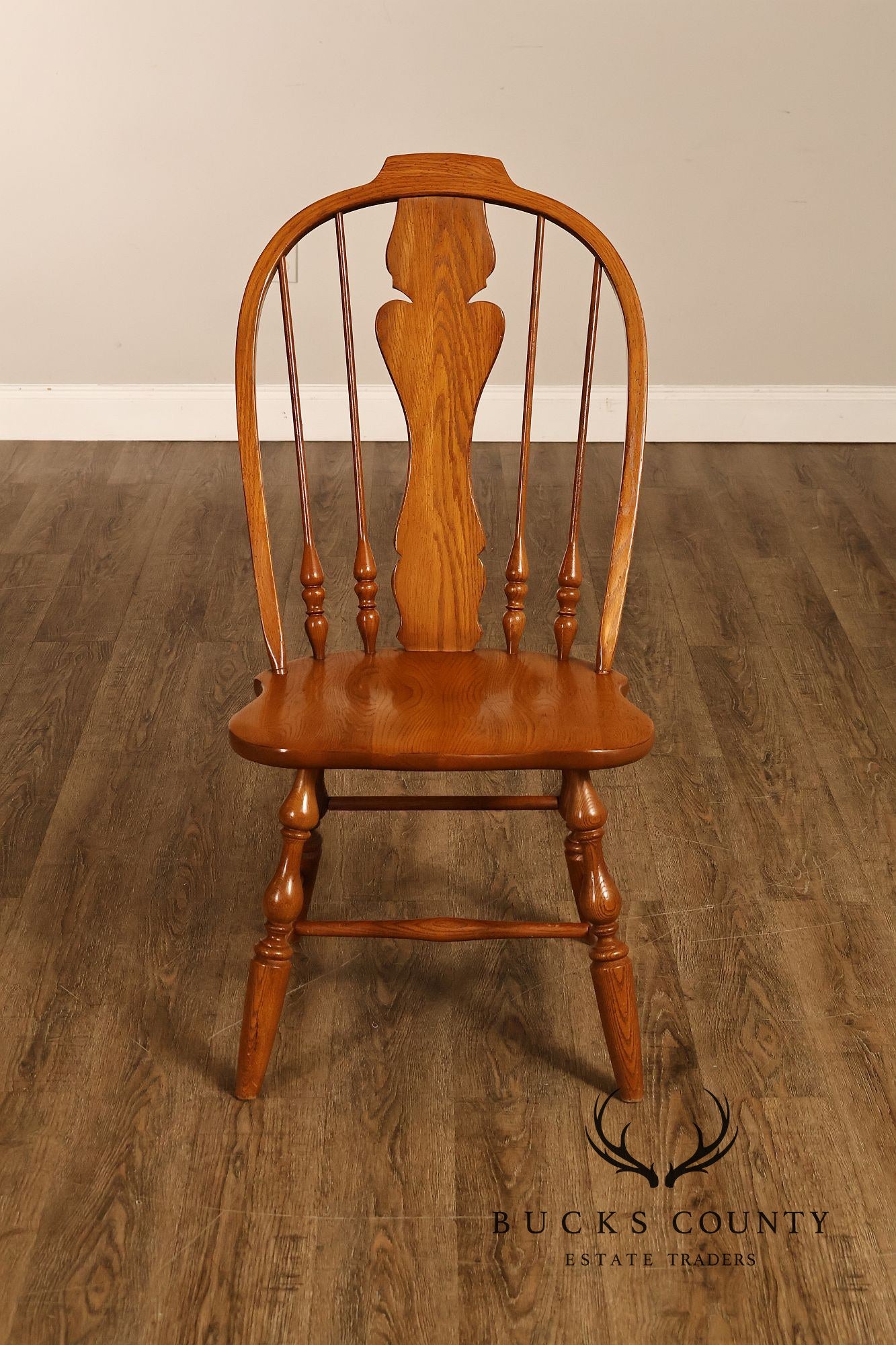 Virginia House Set of Four Oak Windsor Dining Chairs