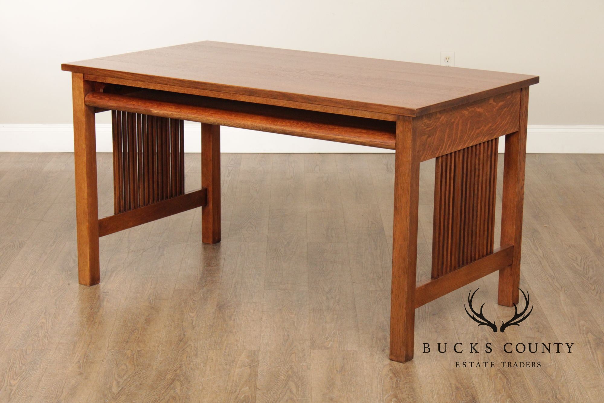 Stickley Mission Collection Oak Spindle Desk