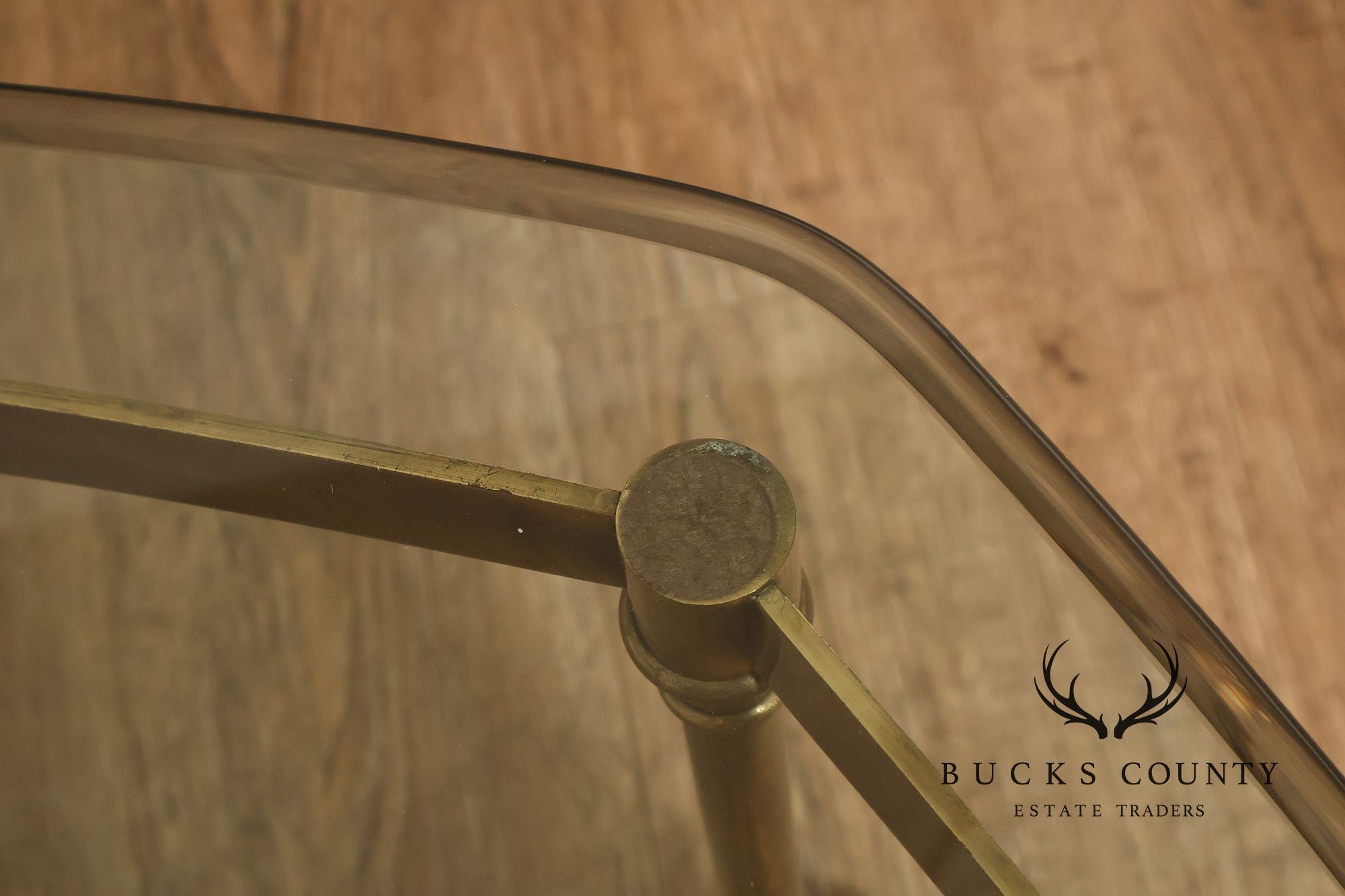 Directoire Style Vintage Brass and Glass Top Coffee Table