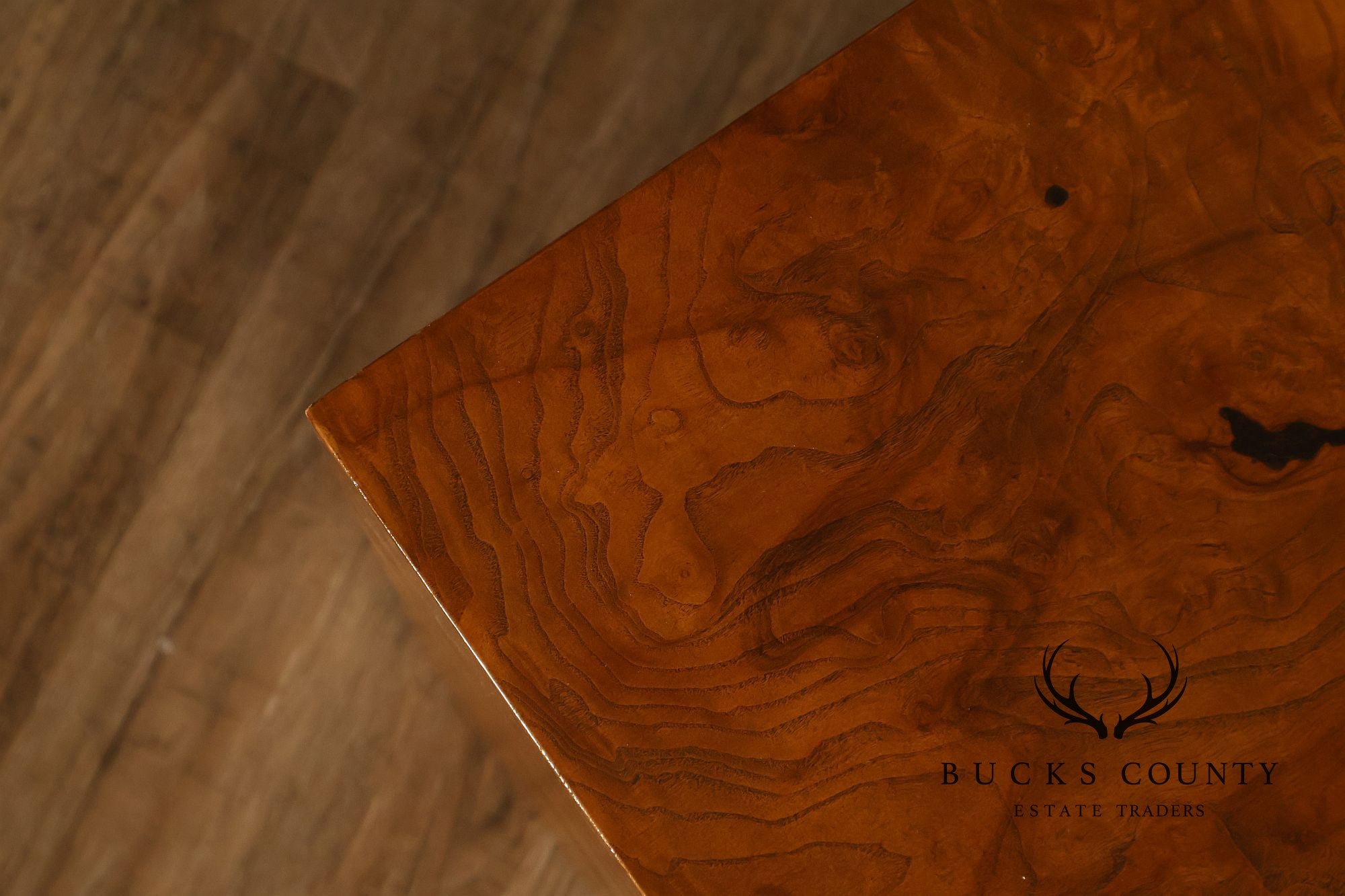 Thayer Coggin Milo Baughman Mid Century Modern Burl Wood Cube Side Table