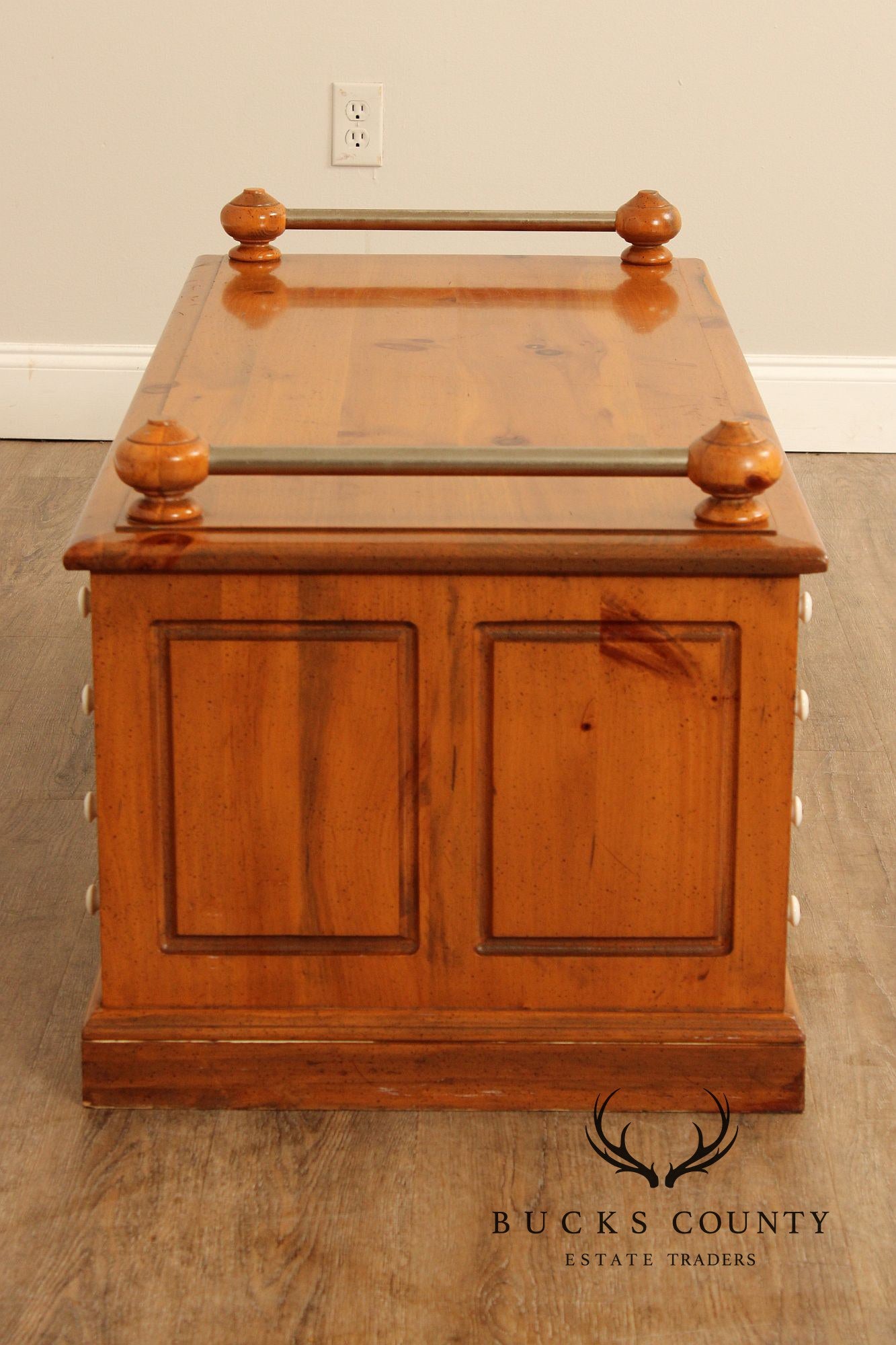 Sugar Hill Furniture Farmhouse Printers Cabinet Style Pine Coffee Table With Drawers