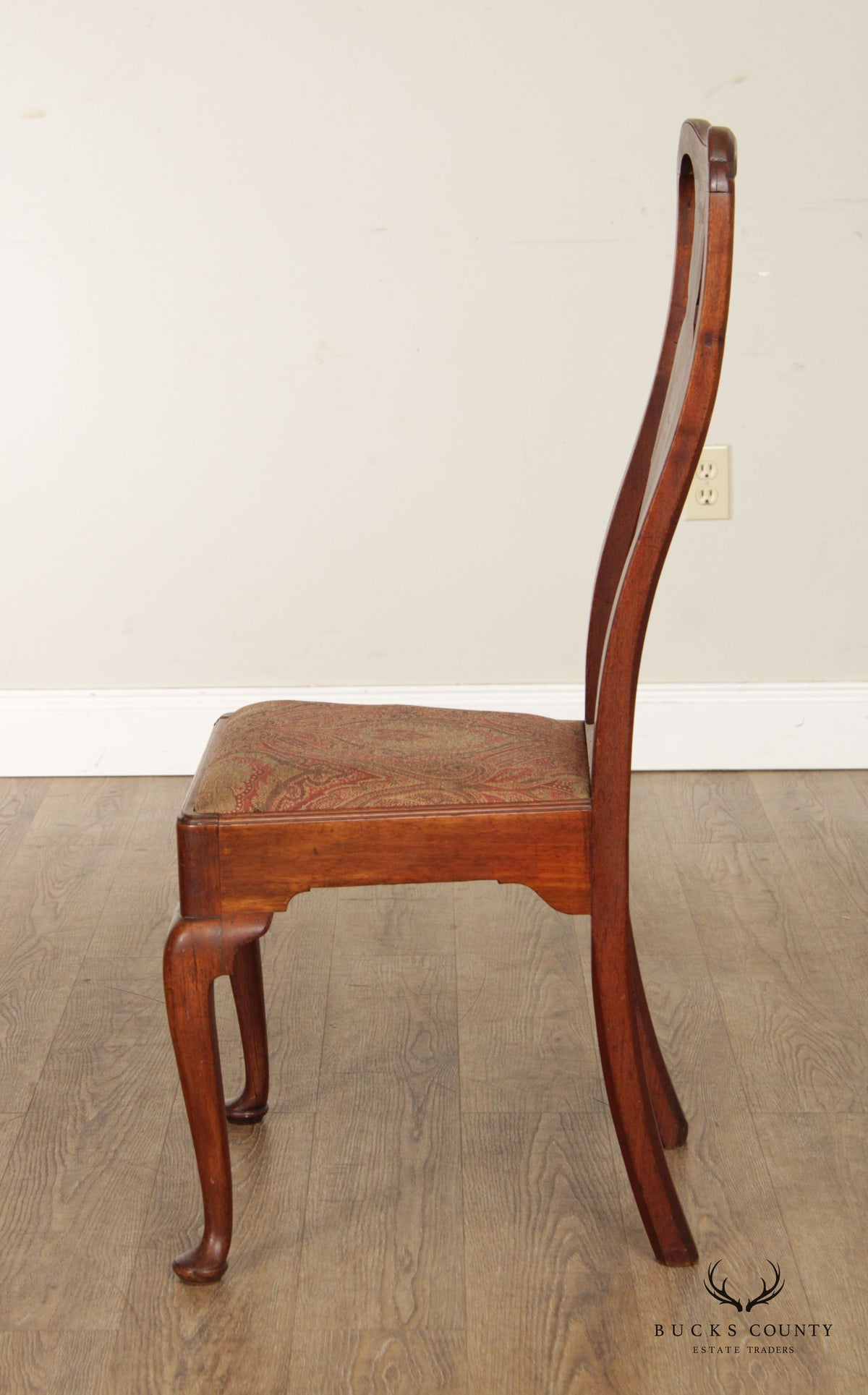 Queen Anne Carved Mahogany Side Dining Chair