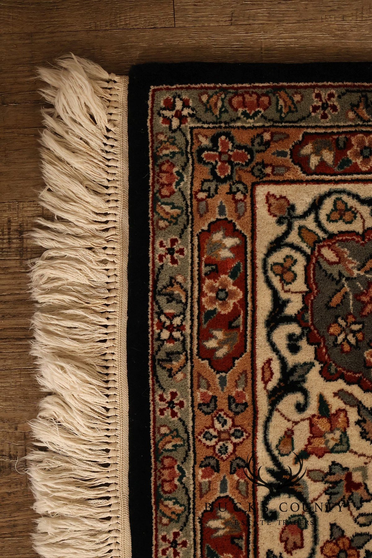 Hand Knotted Persian Style Area Rug With Medallion And Floral Motif