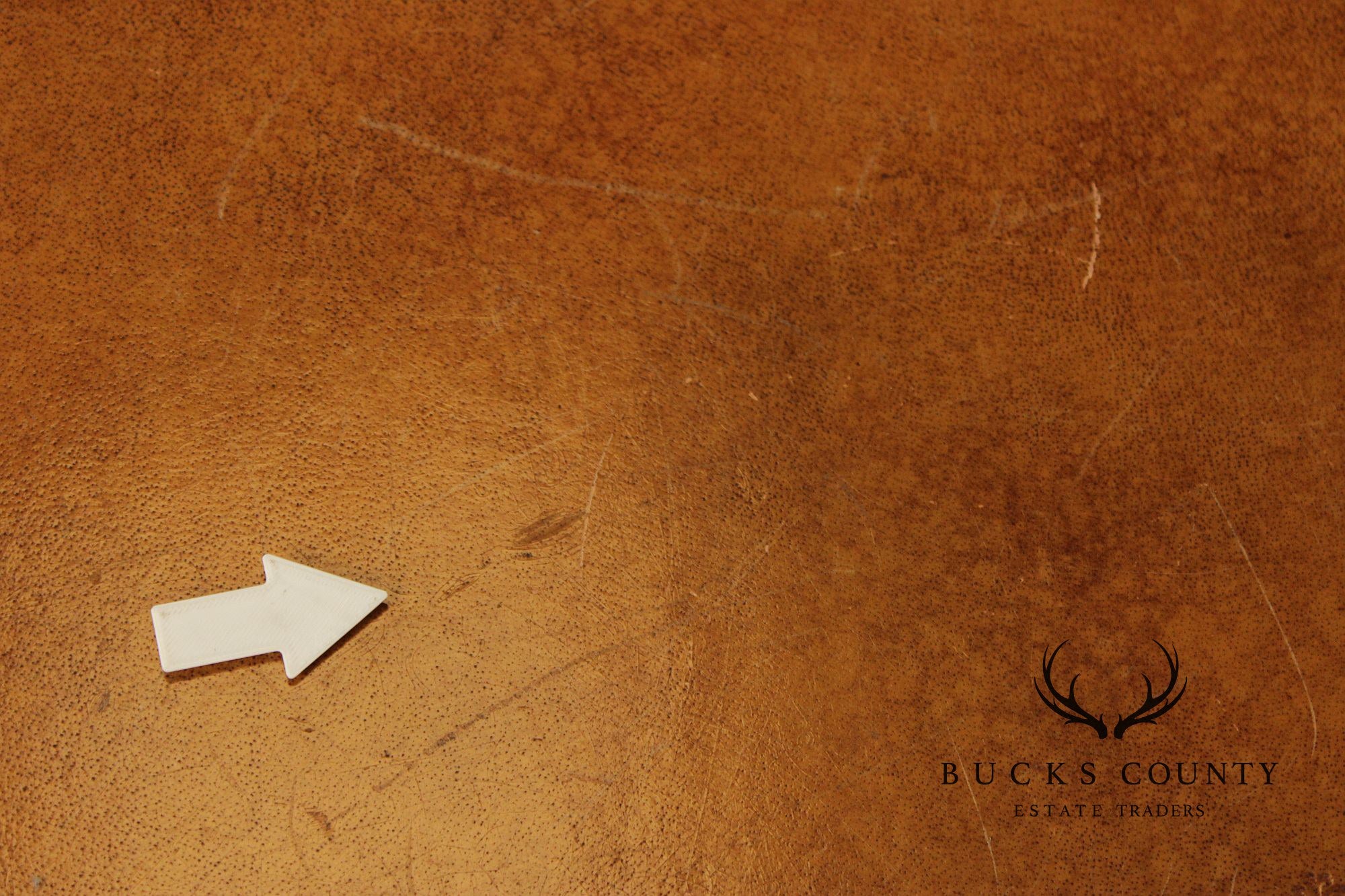 Maitland Smith Leather Wrapped Oval Executive Partners Desk