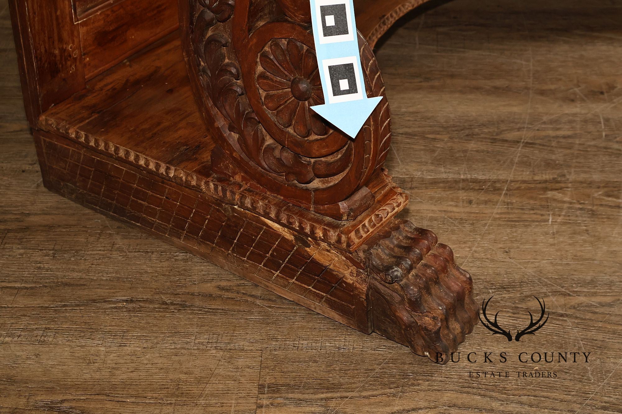 Antique Anglo Indian Pair of Carved Hardwood Console Tables