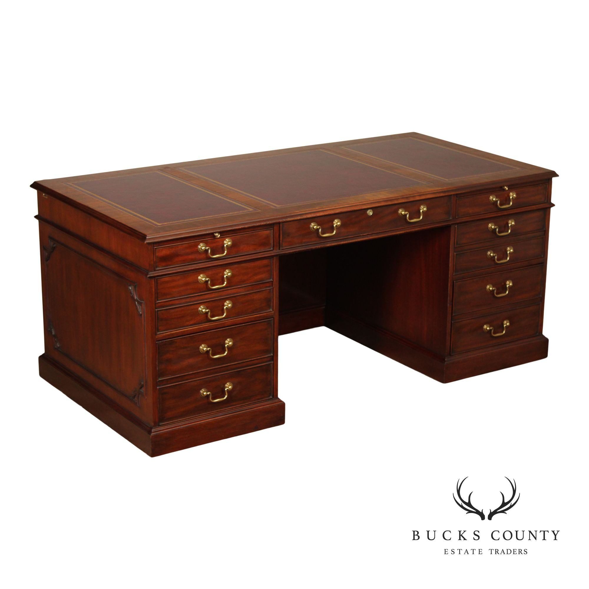 Henkel Moore Henkel Harris Mahogany Leather Top Executive Desk