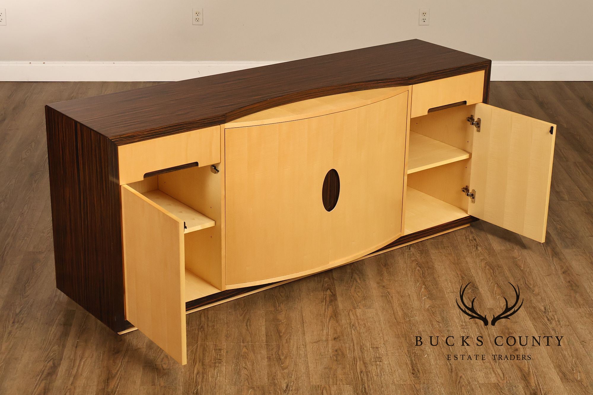 Giorgio Collection Italian Art Deco Style Mixed Wood Sideboard
