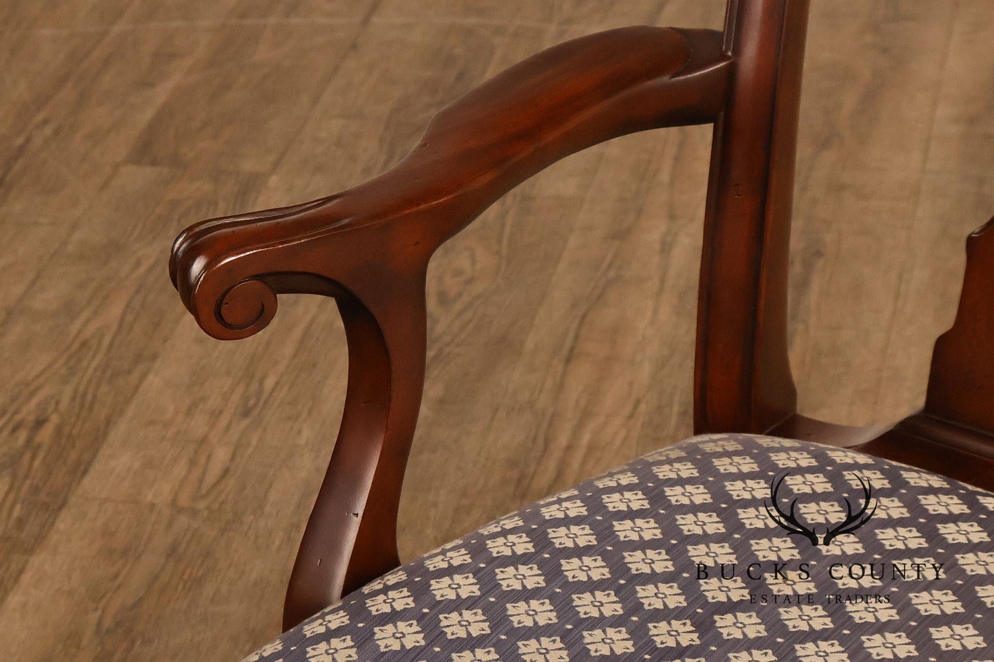 Maitland Smith Chippendale Style Pair Of Mahogany Armchairs