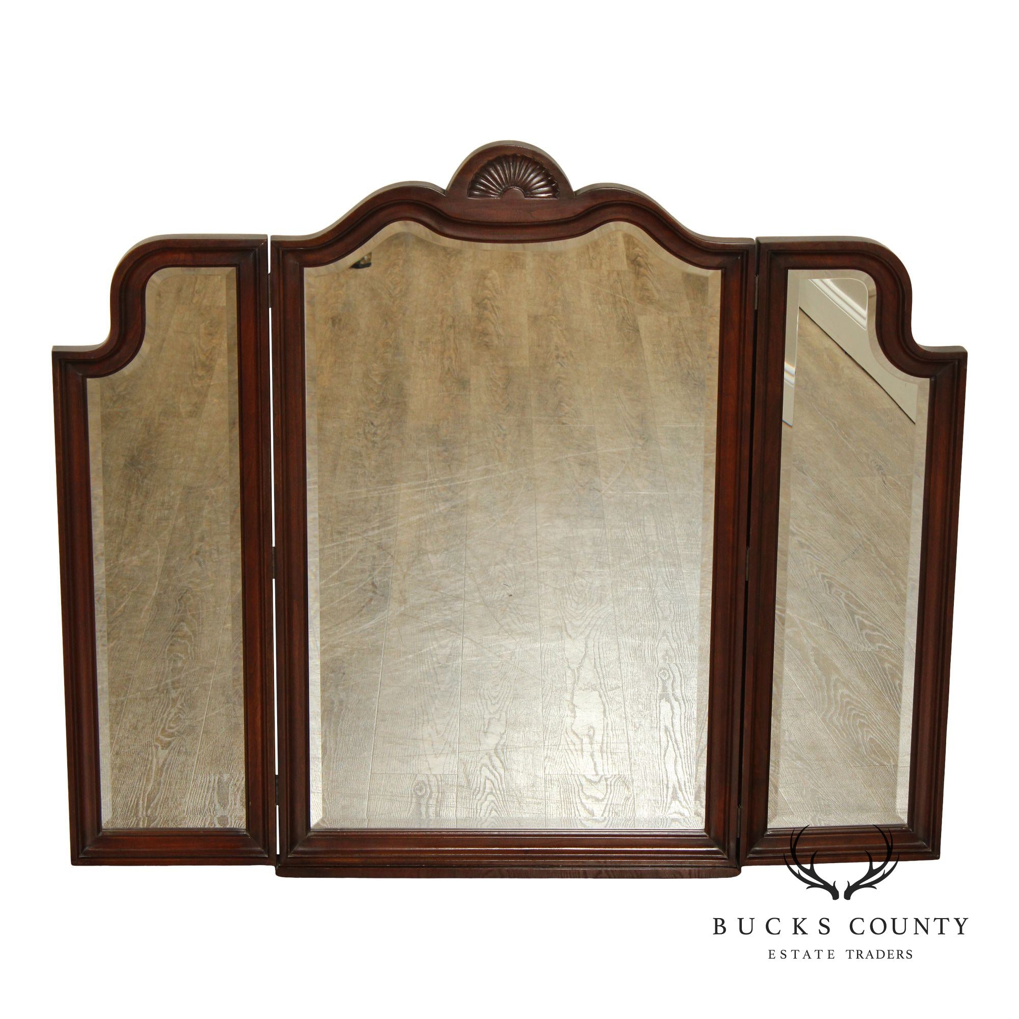 Harden Queen Anne Style Cherry Tri-Fold Dresser Mirror