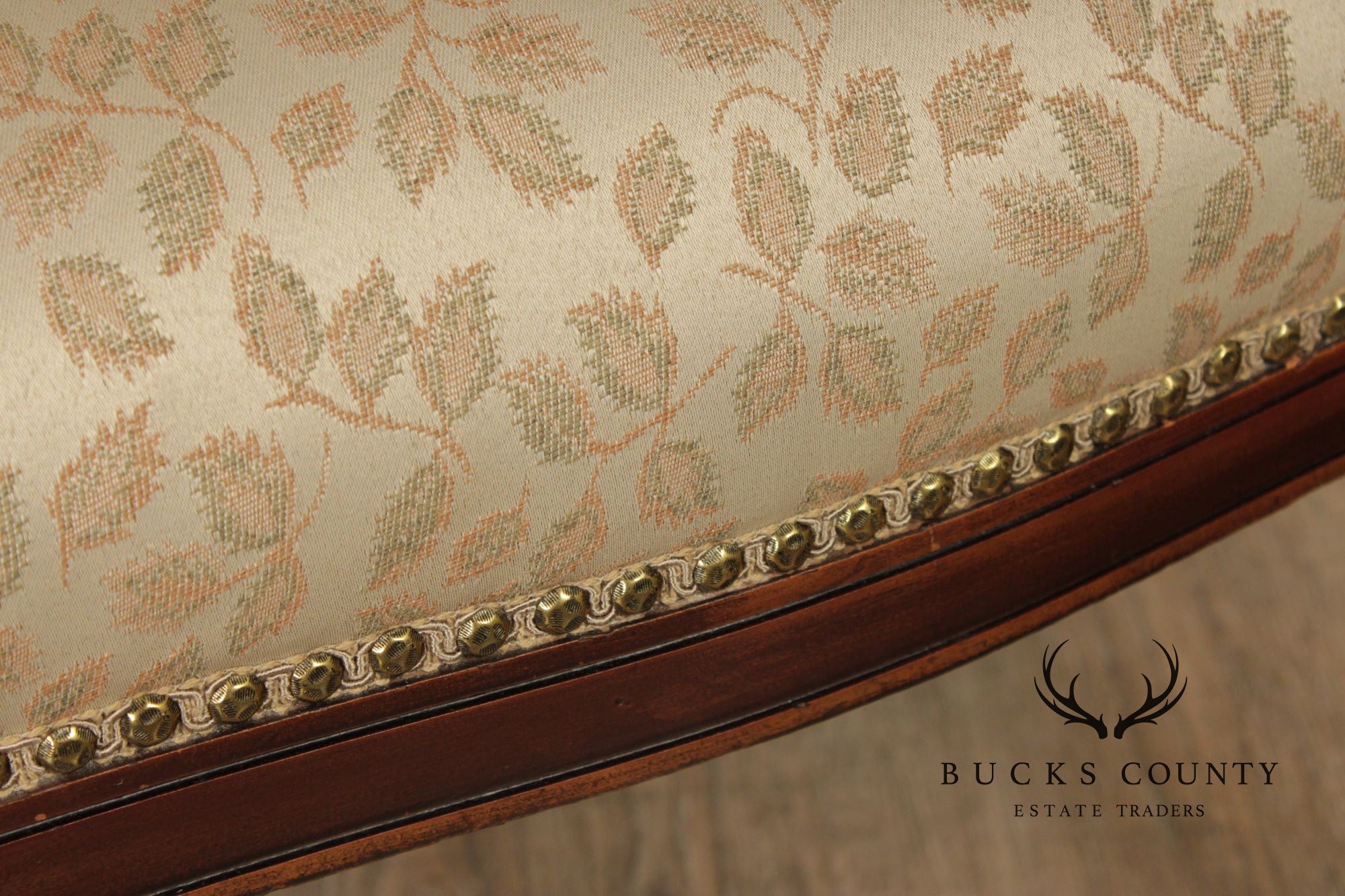 1930's French Louis XVI Style Carved Mahogany Fireside Bergere Chair