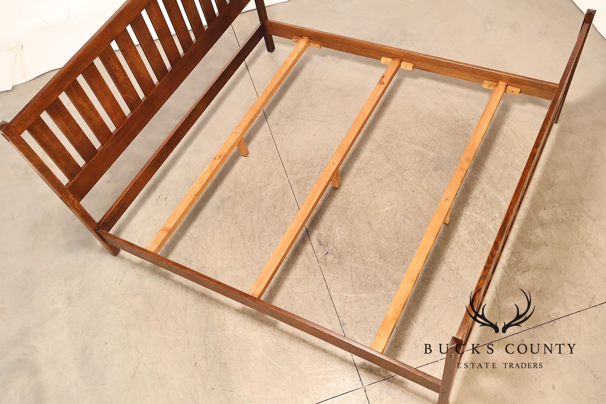Stickley Mission Collection King Size Oak Slat Bed