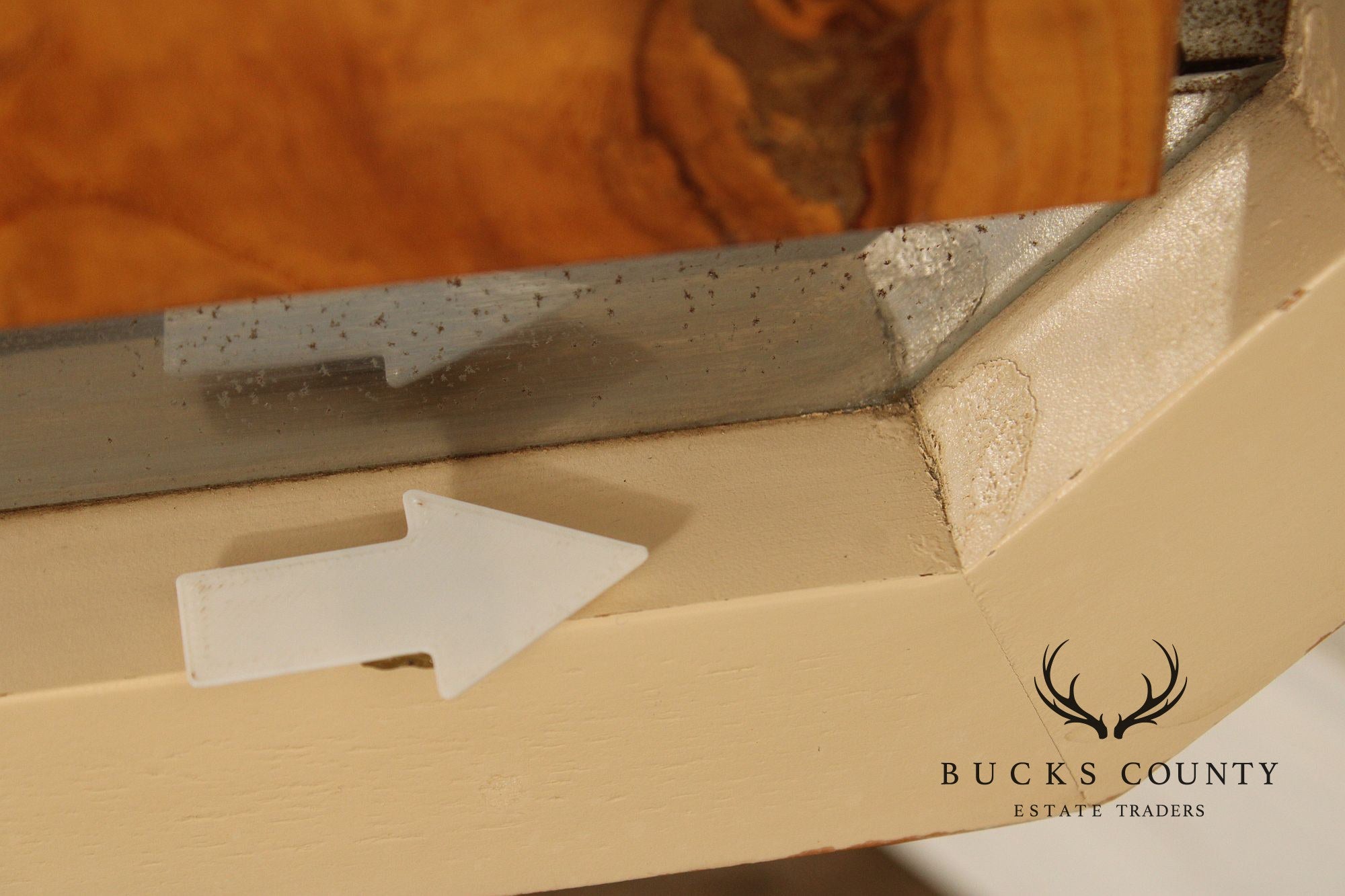 Pace Collection Mid Century Modern Burlwood Queen Size Platform Bed With Floating Headboard And Nightstands