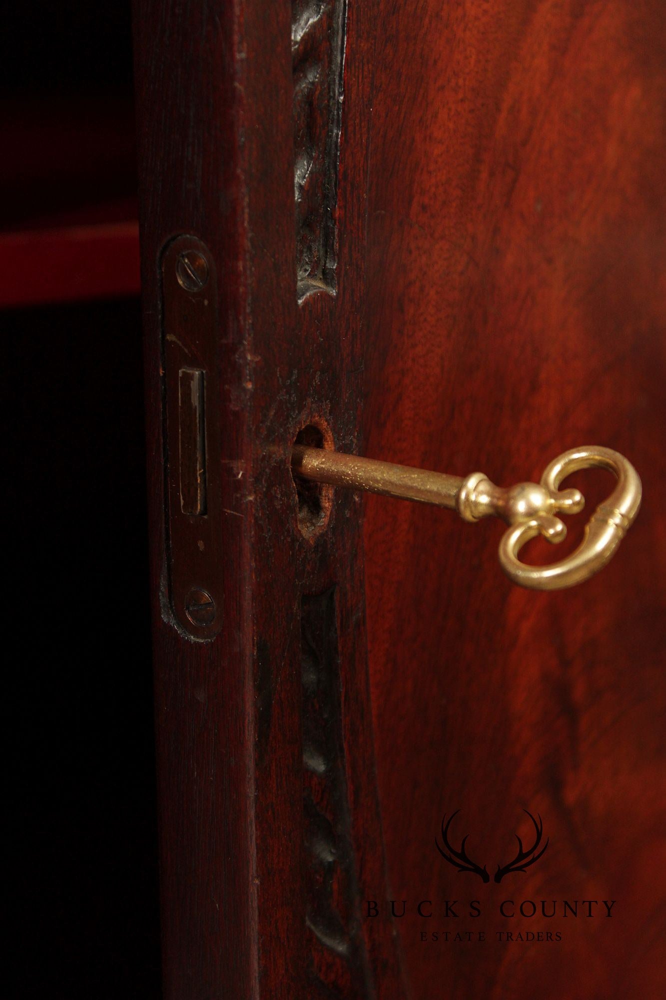 1940's Vintage Carved Mahogany Server Cabinet