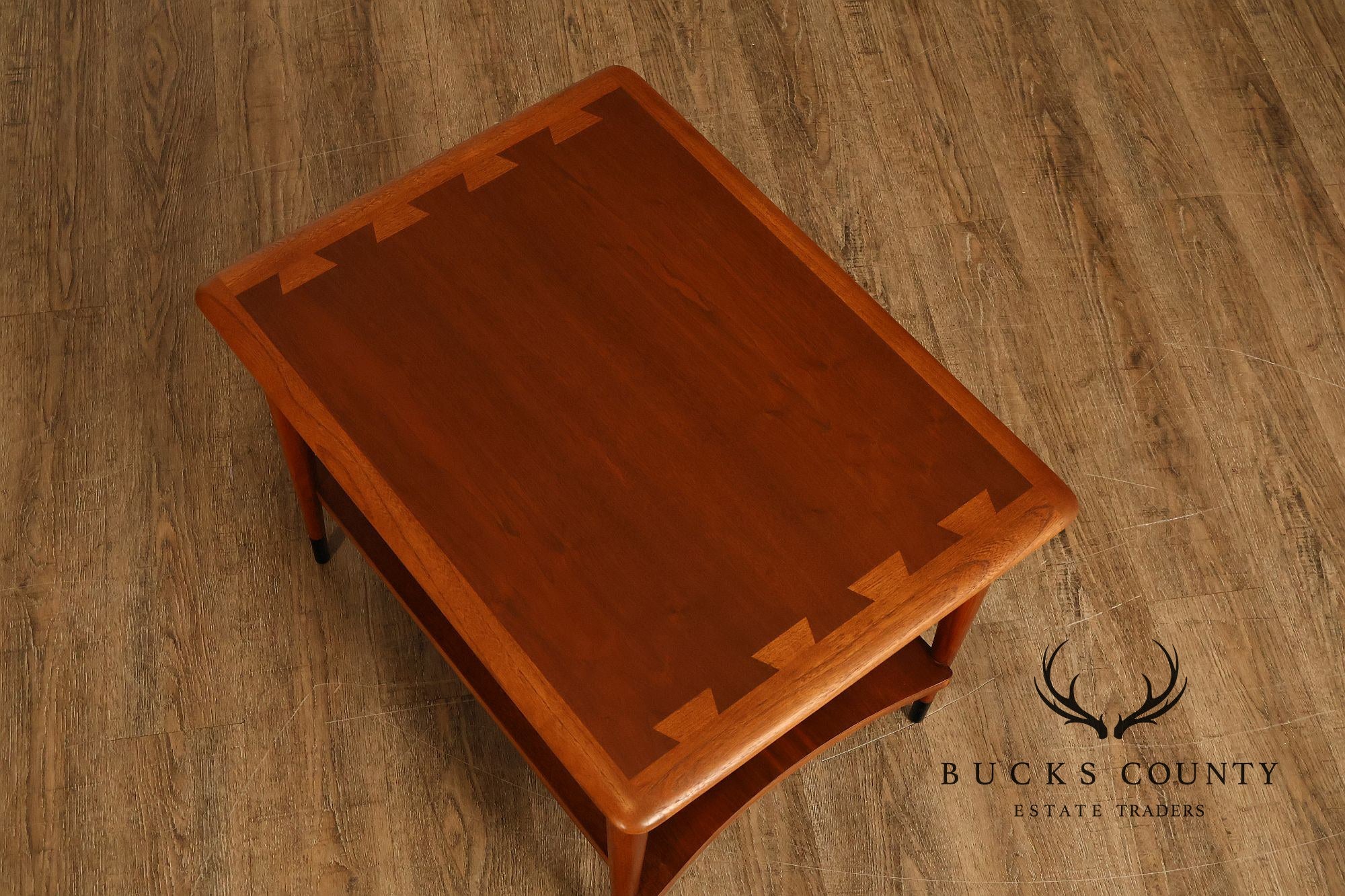 Lane Acclaim Mid Century Modern Walnut And Oak Two-Tier End Table