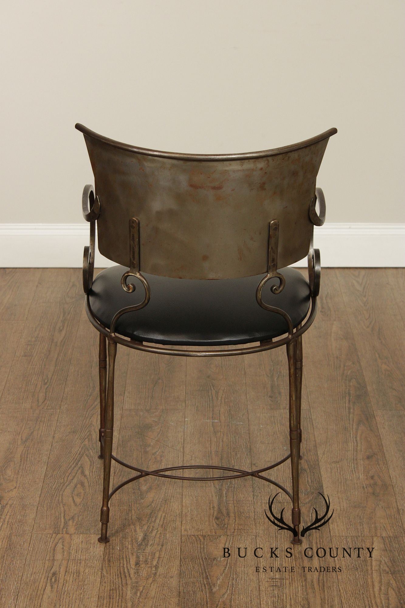 Mid Century Modern Wrought Iron Klismos Armchair