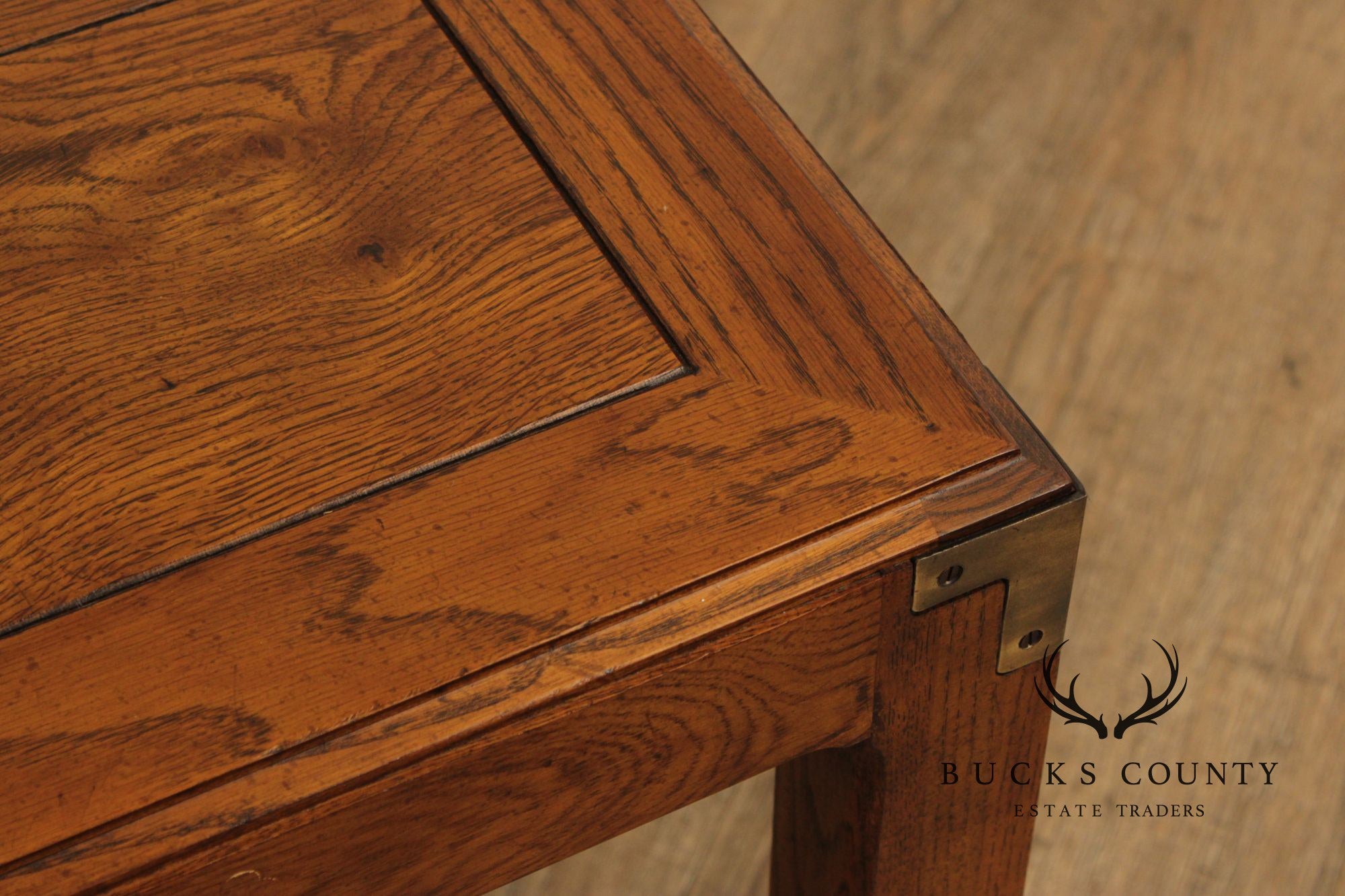 Henredon 'Artefacts' Oak and Brass Campaign End Table