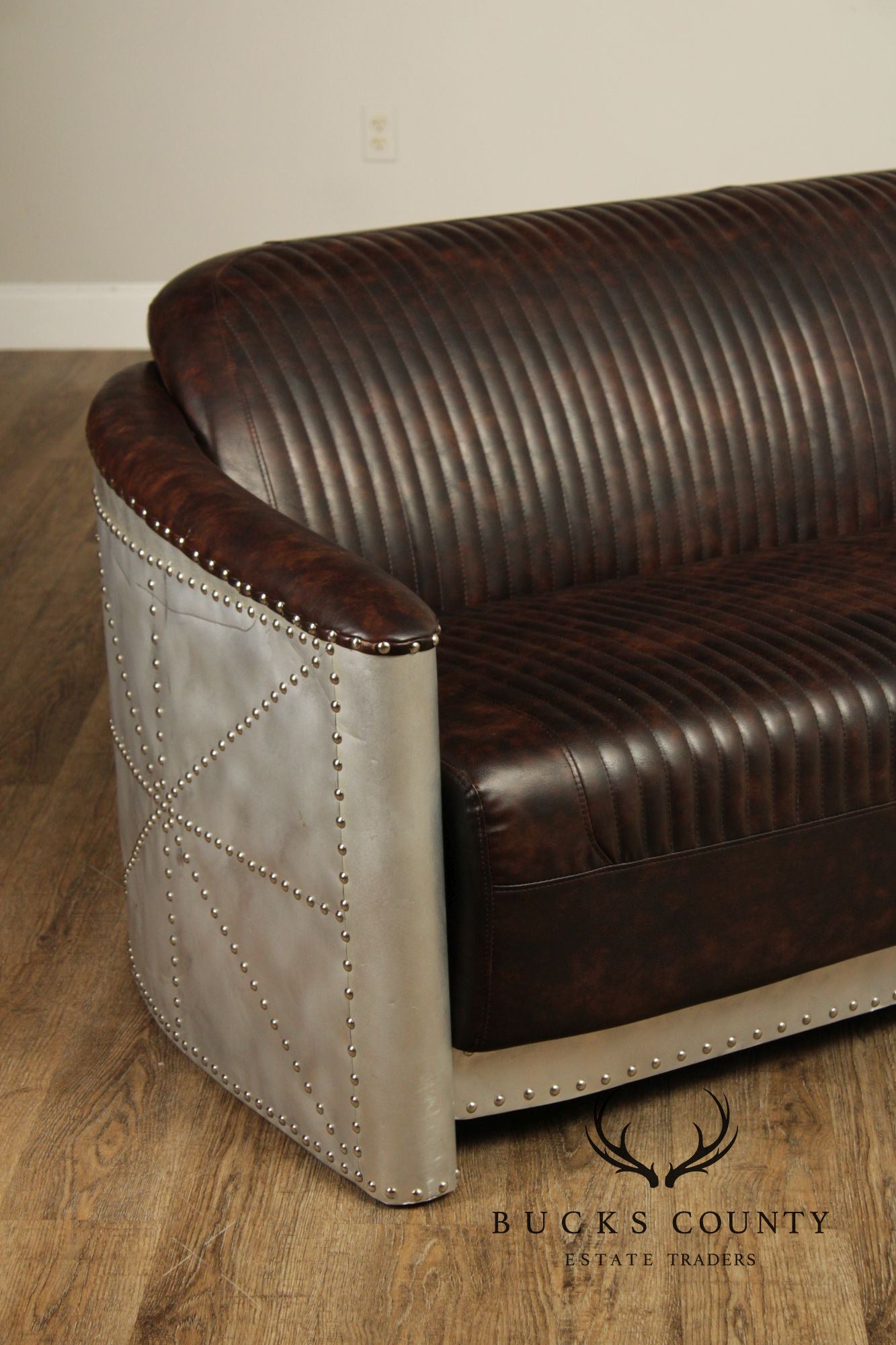 Aviator Style Leather Sofa
