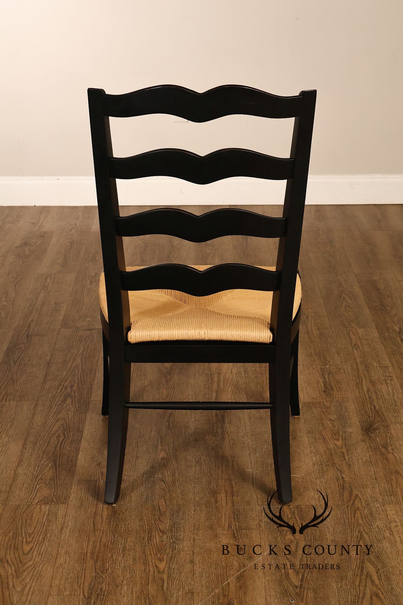Ethan Allen 'Maison' Set of Seven French Country Style Rush Seat Dining Chairs
