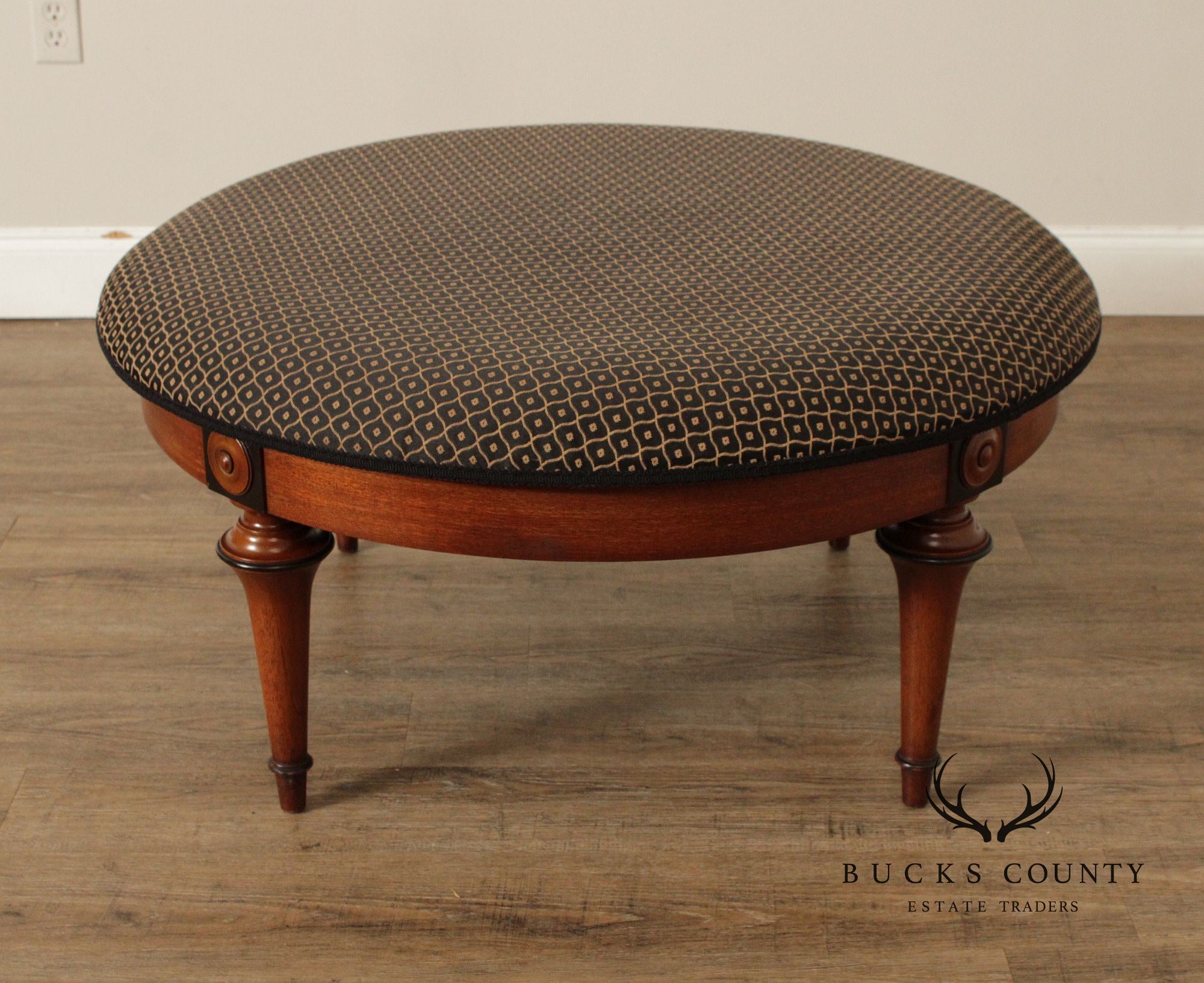 English Regency Style Round Ottoman