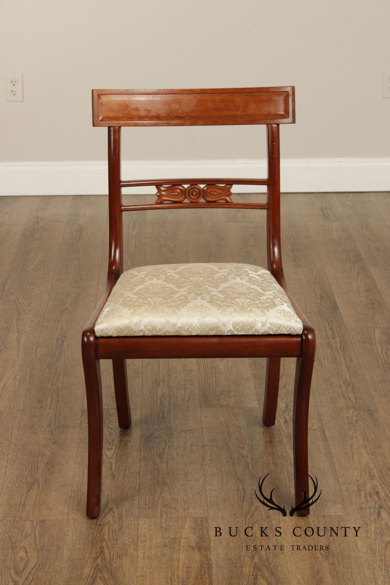 English Regency Style Set of Nine Mahogany Dining Chairs