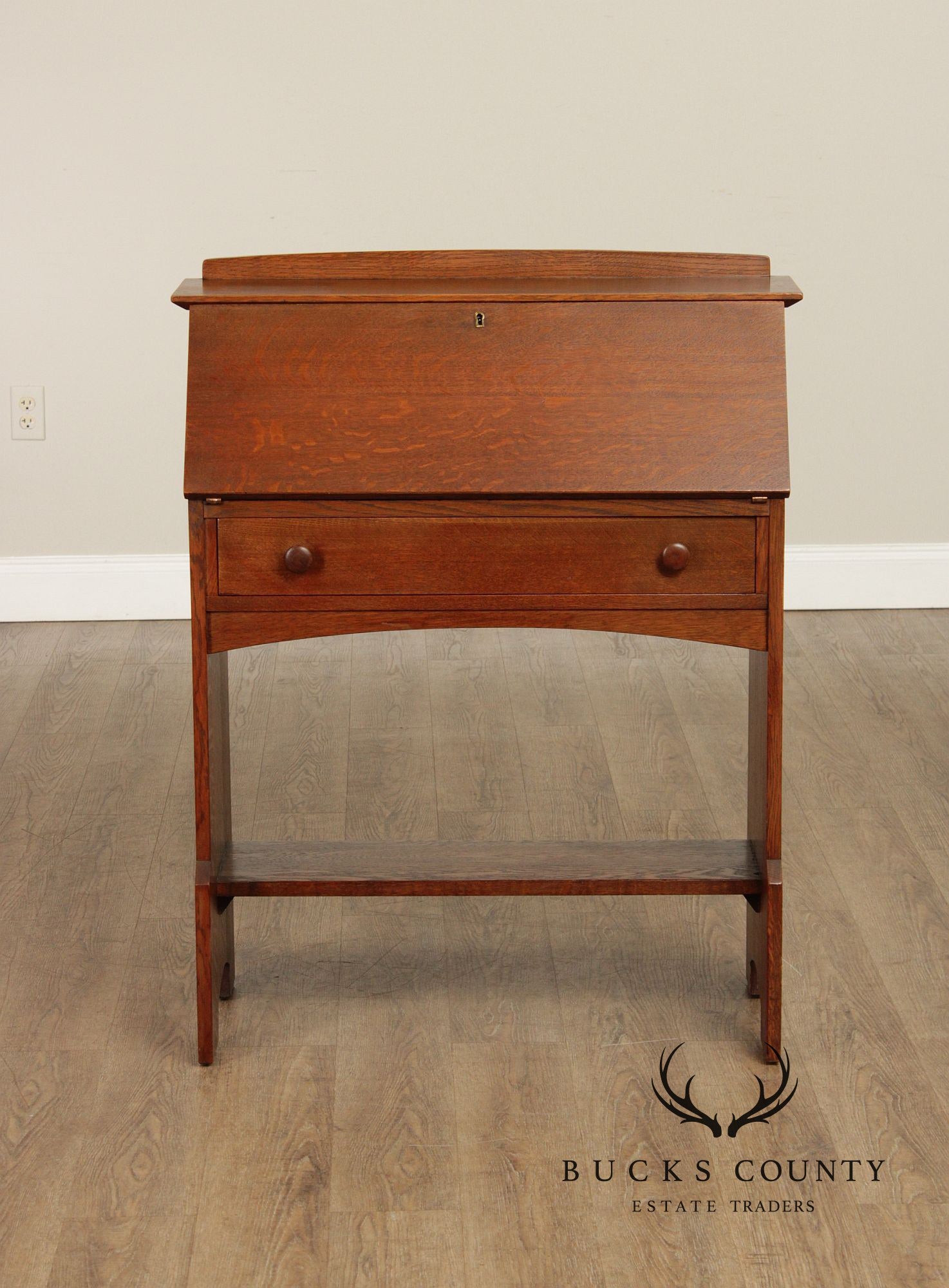 L. & J.G. Antique Stickley Mission Oak Fall Front Writing Desk