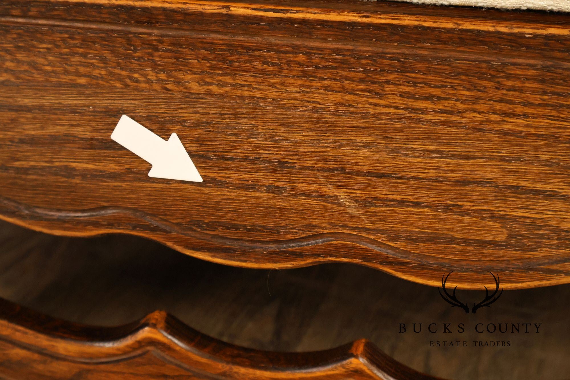 French Country Style Carved Oak Frame Three Seat Sofa